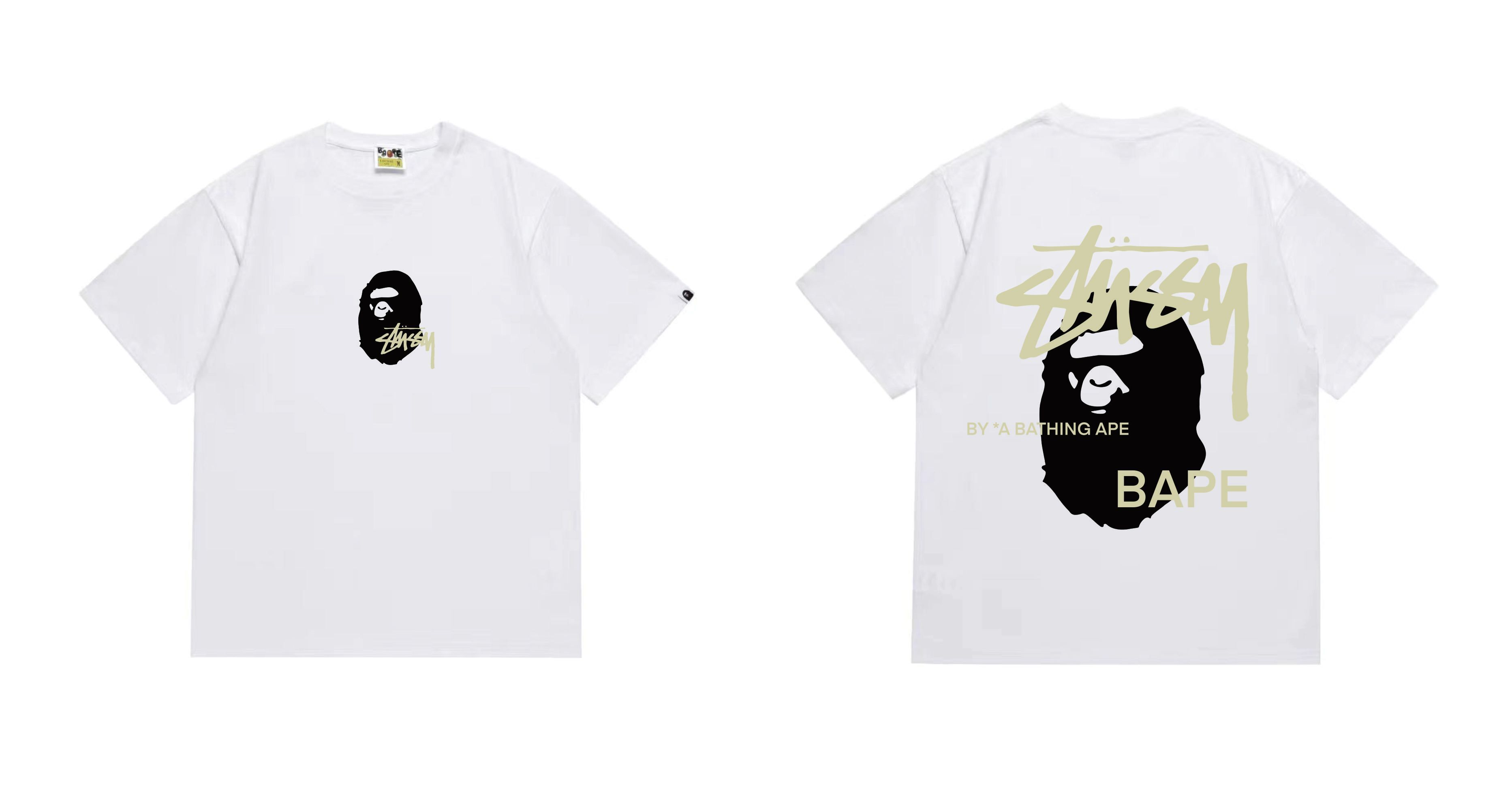 Bape T-shirt YL #210 Black/White/Red/Pink/Grey