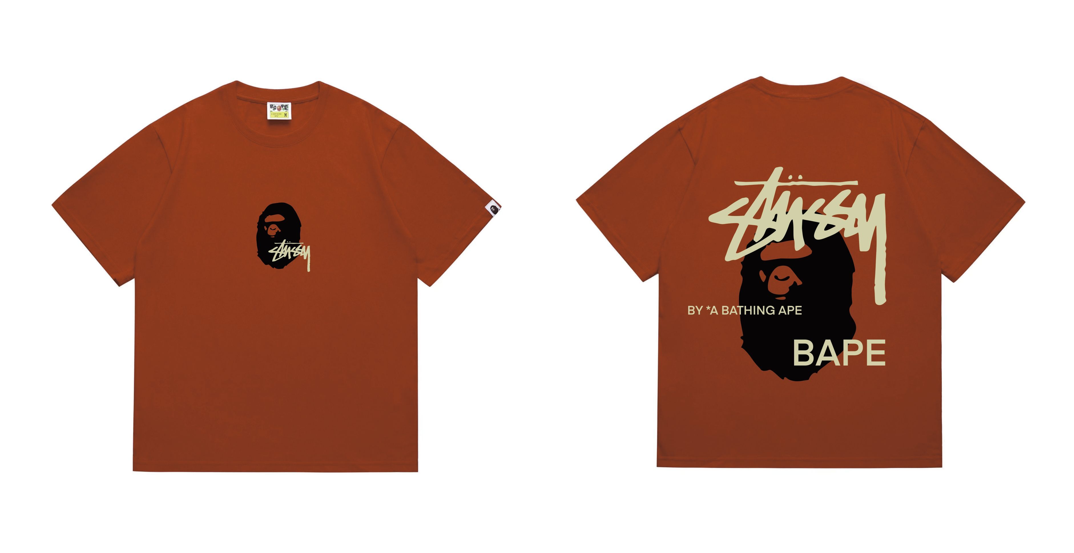 Bape T-shirt YL #210 Black/White/Red/Pink/Grey