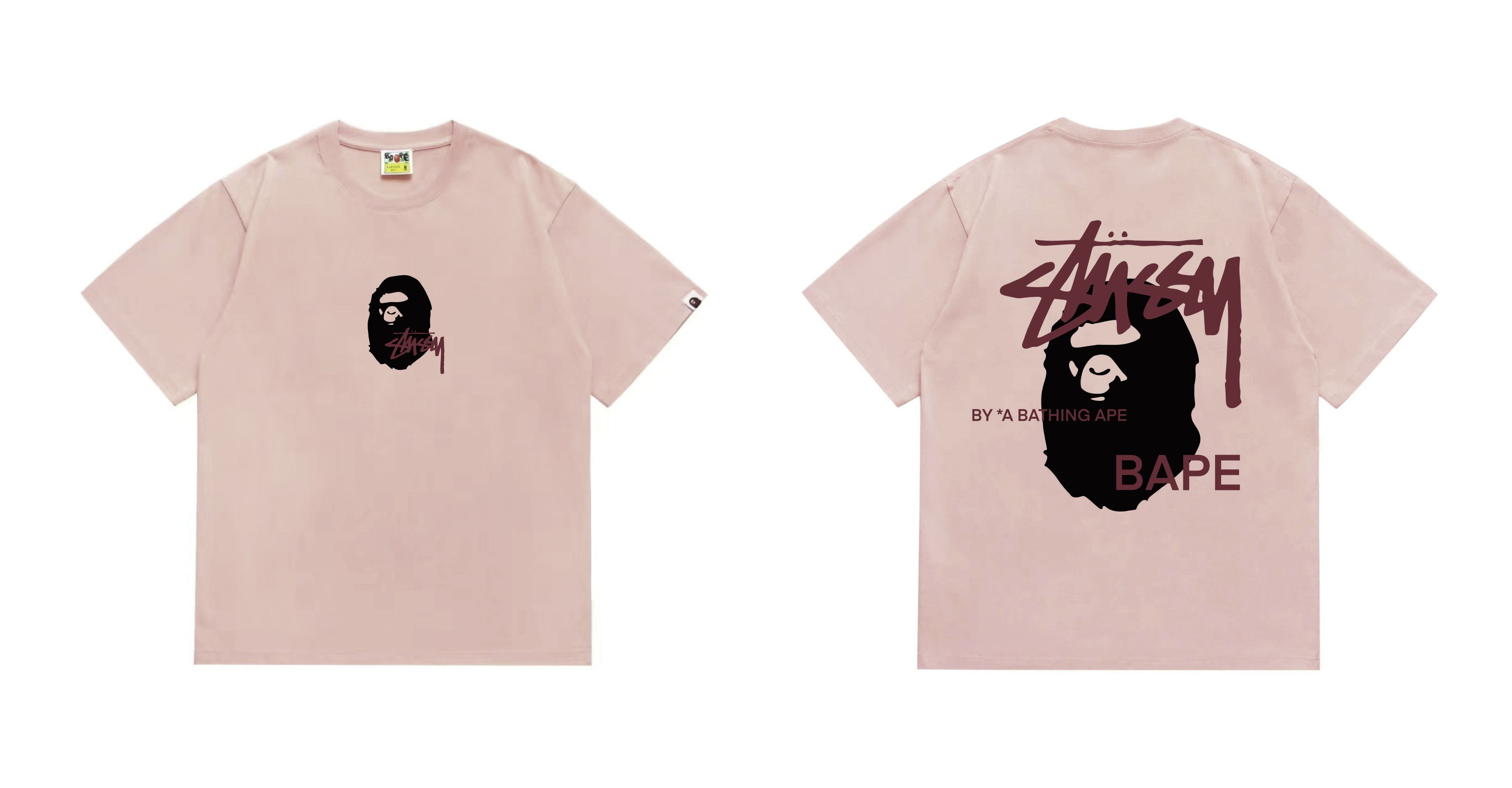 Bape T-shirt YL #210 Black/White/Red/Pink/Grey