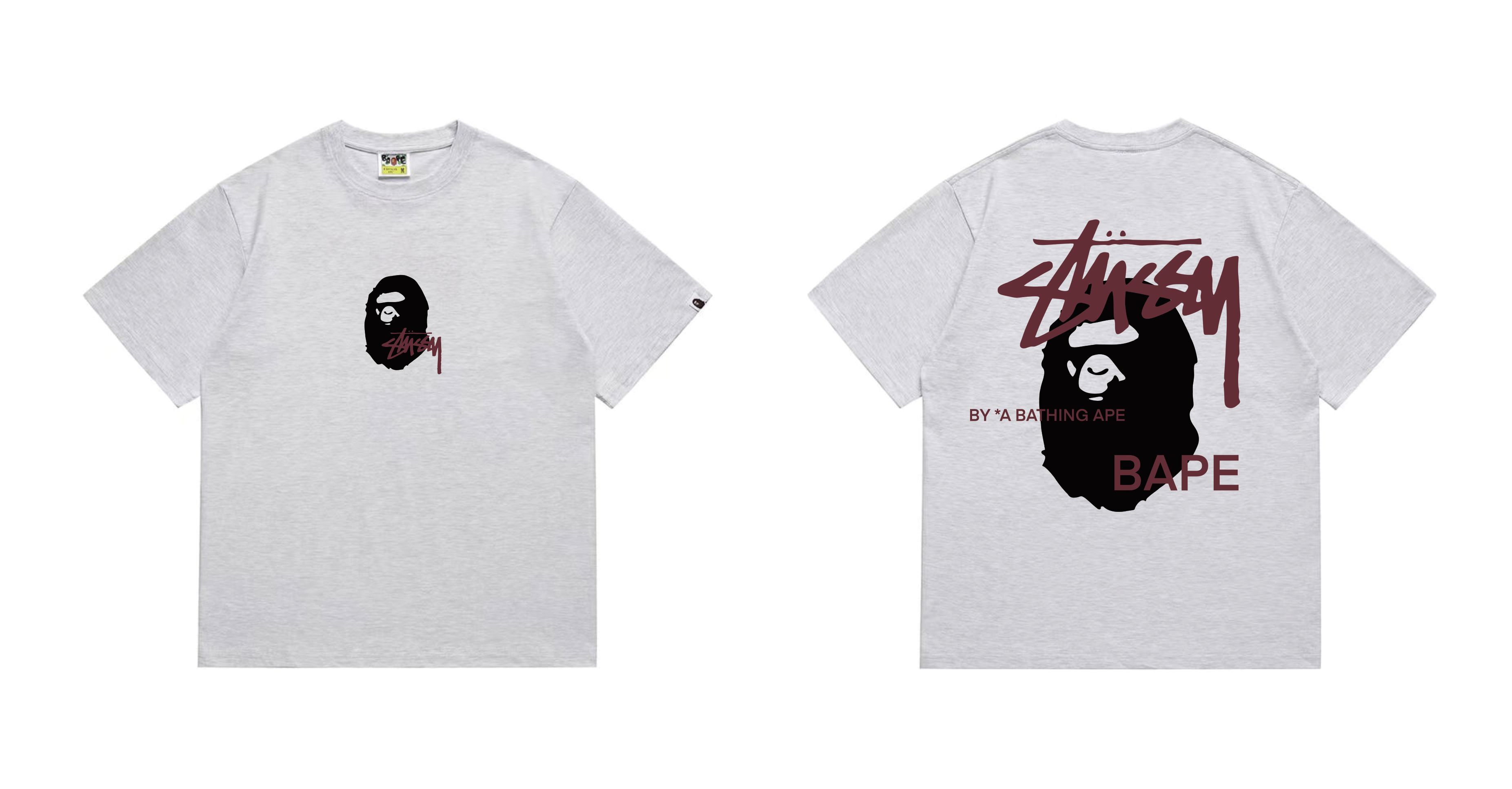 Bape T-shirt YL #210 Black/White/Red/Pink/Grey