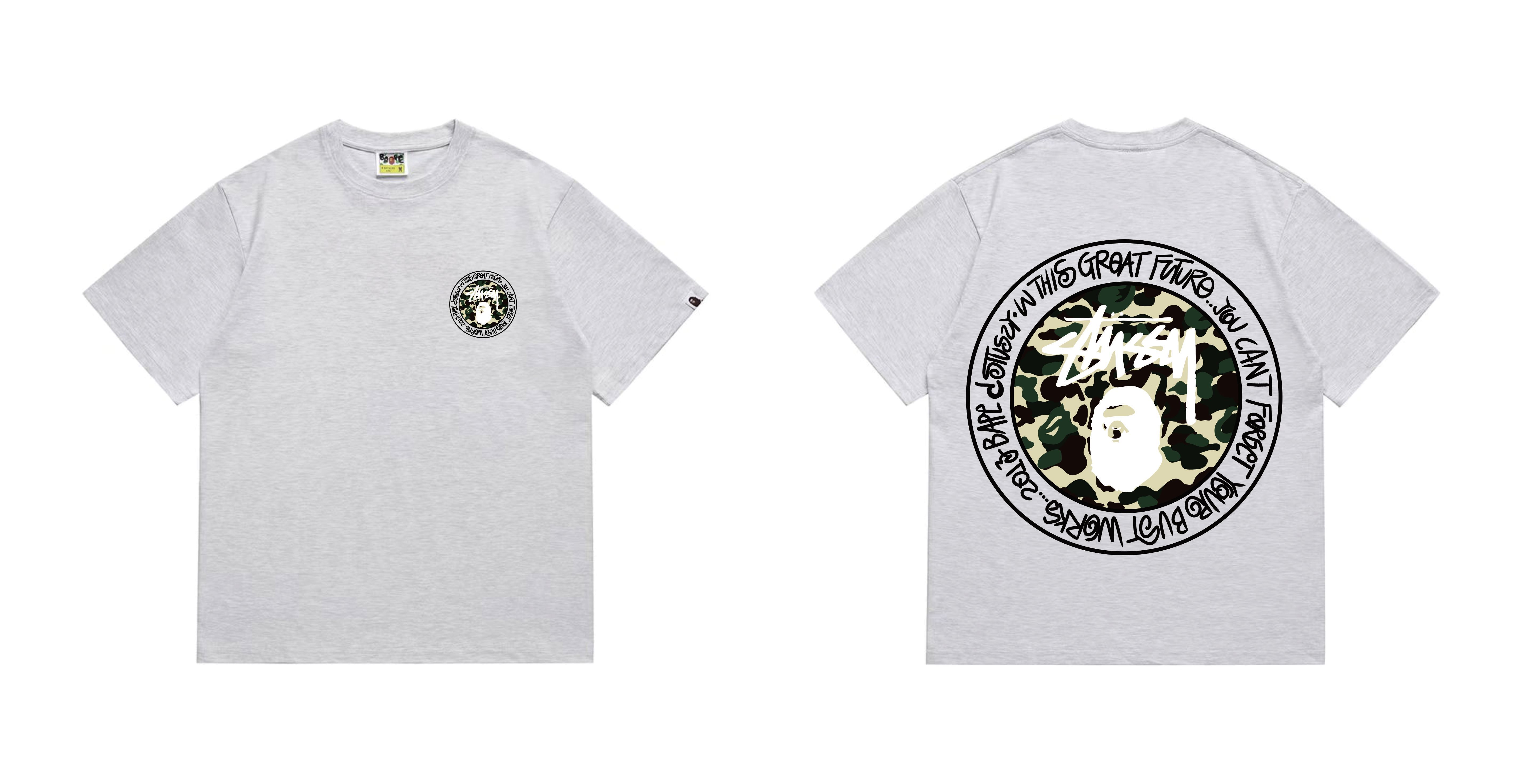 Bape T-shirt YL #219 Black/White/Red/Pink/Grey