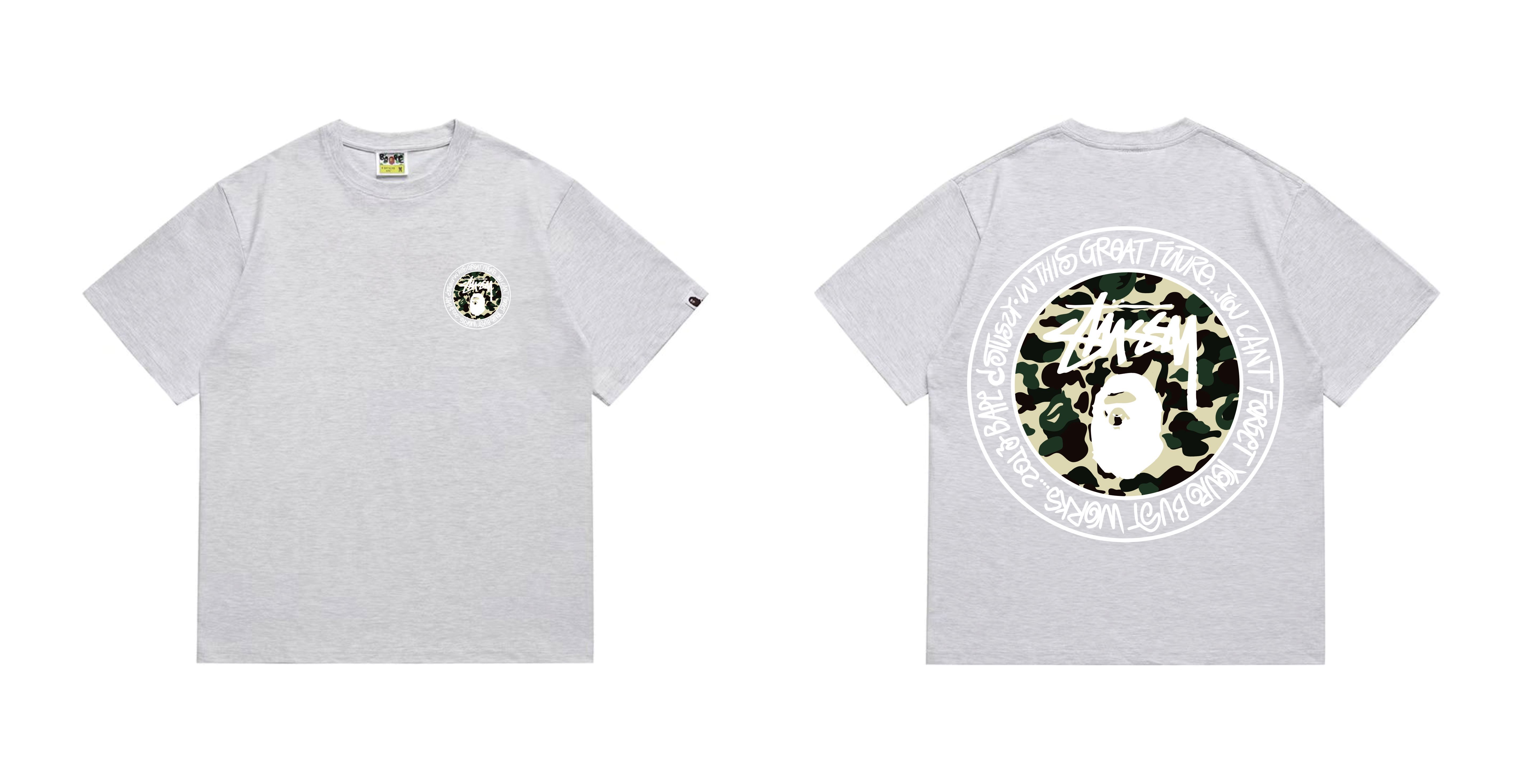 Bape T-shirt YL #219 Black/White/Red/Pink/Grey