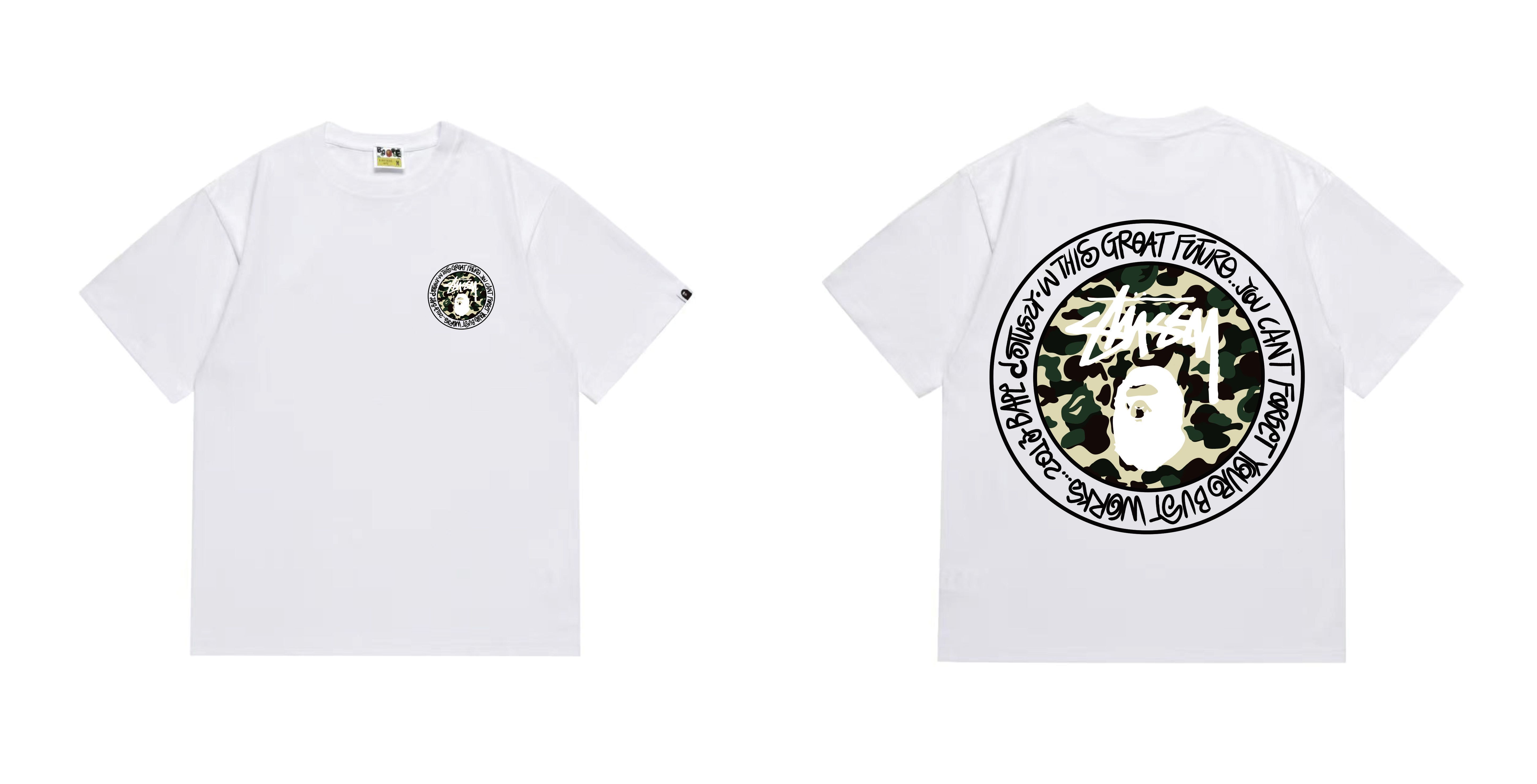 Bape T-shirt YL #219 Black/White/Red/Pink/Grey