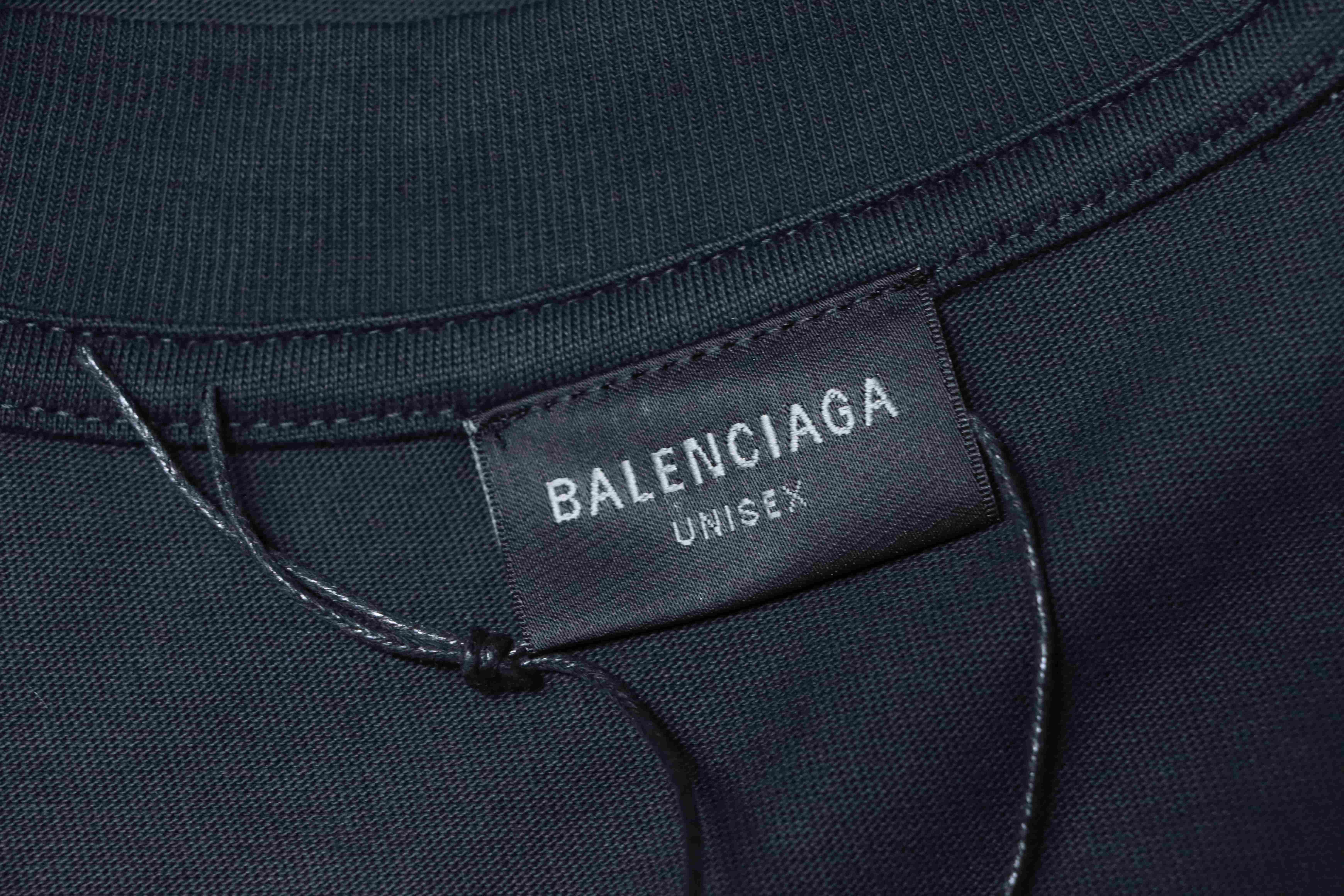 Balenciaga 23ss 3M Embroidered Letter T-Shirt YL Navy Blue