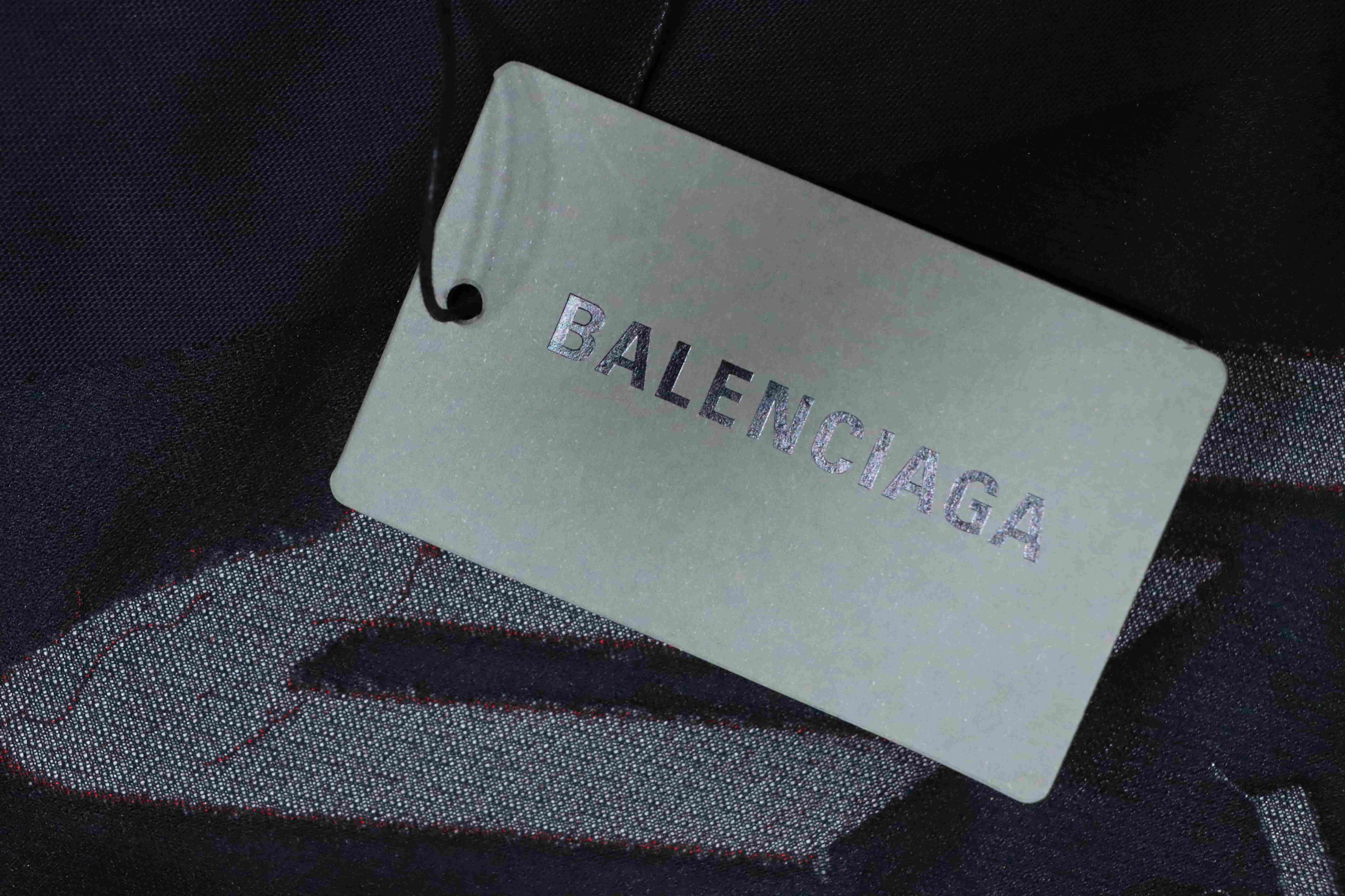 Balenciaga 23ss 3M Embroidered Letter T-Shirt YL Navy Blue