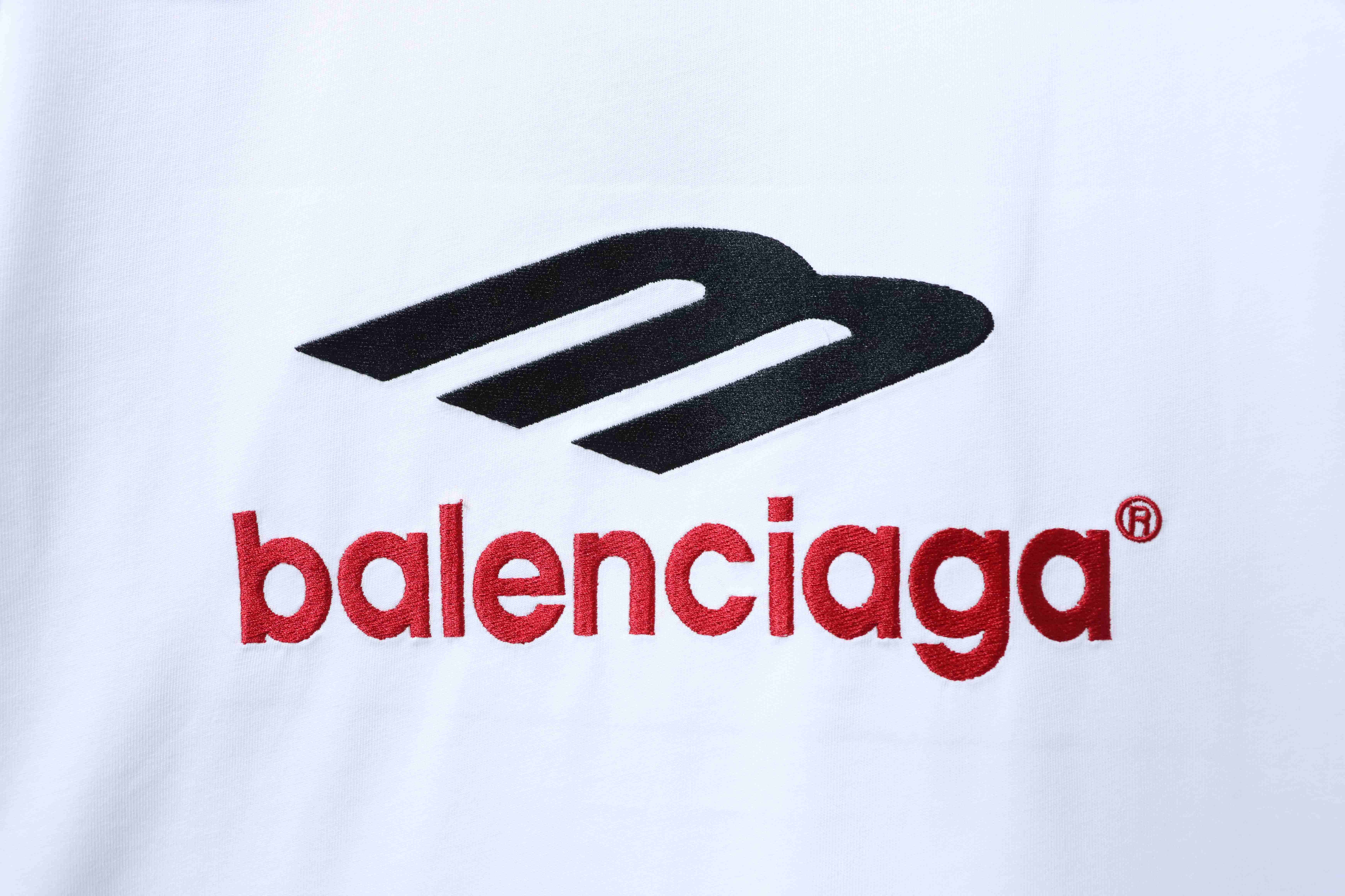 Balenciaga 23ss 3M Embroidered Letter T-Shirt YL White