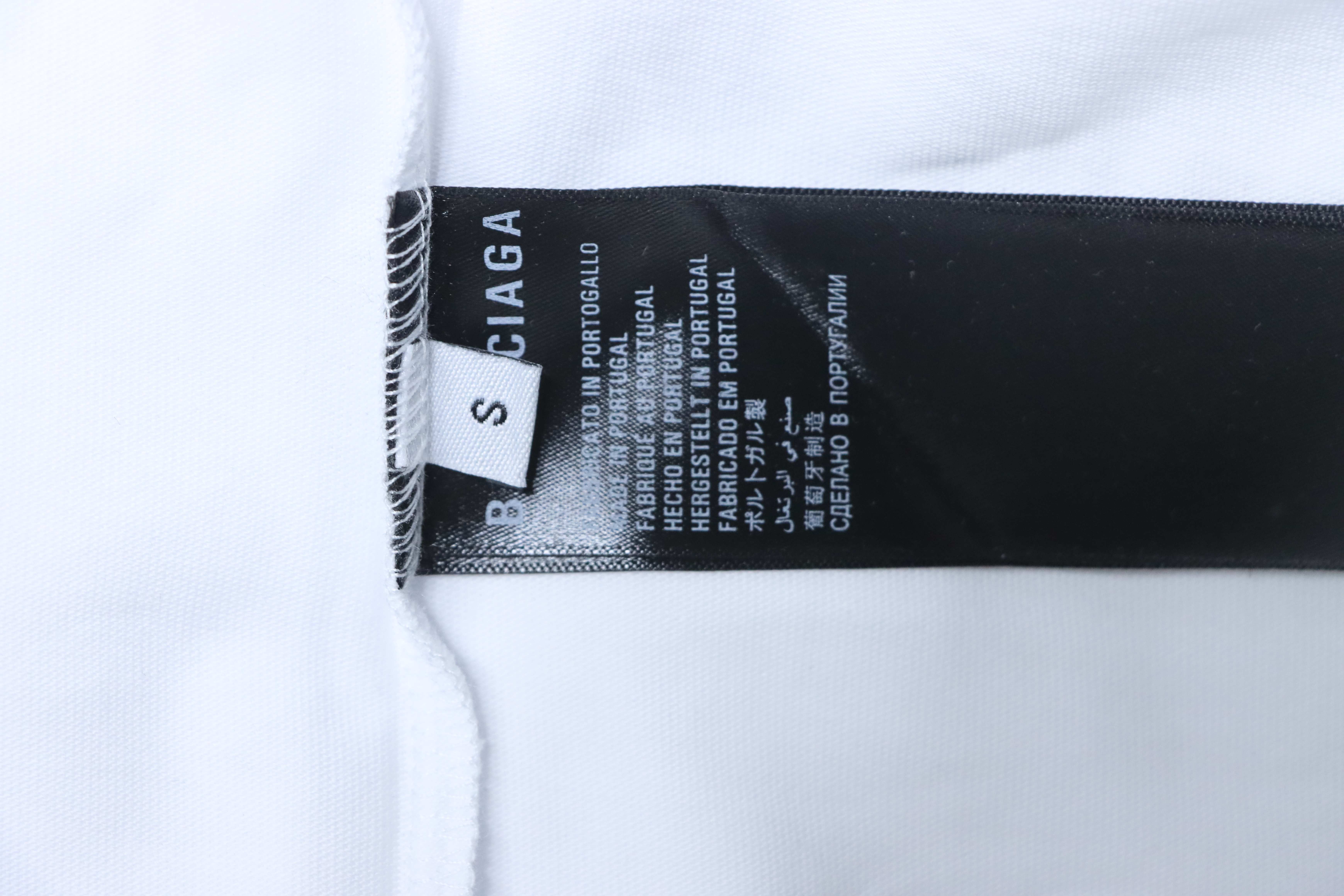 Balenciaga 23ss 3M Embroidered Letter T-Shirt YL White