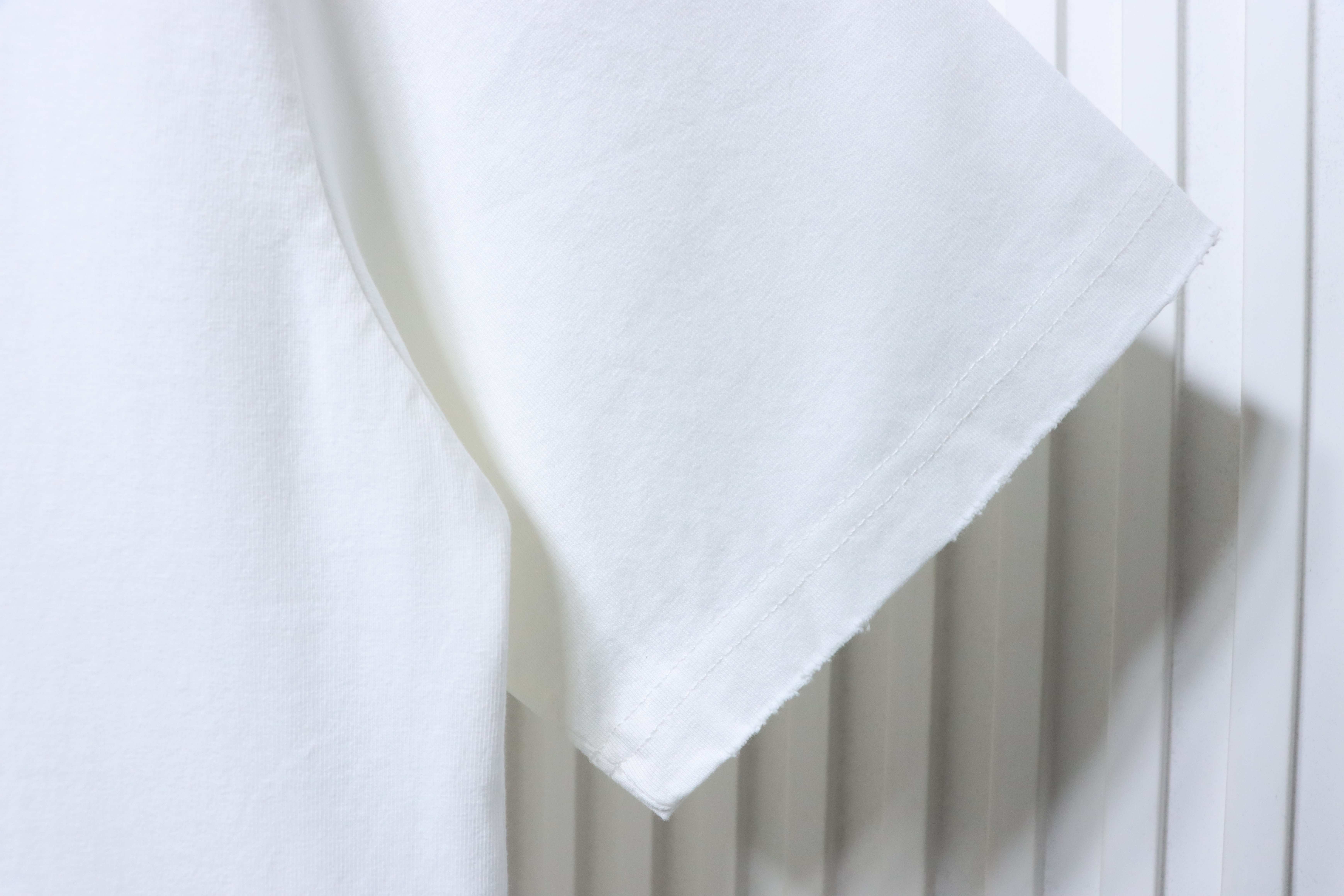 Balenciaga 25ss Lock Letter Embroidered Inkjet Rip T-Shirt YL White