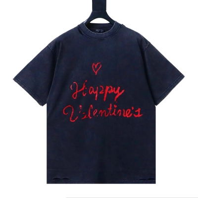 Balenciaga 25ss Valentine's Day Limited Love Letter Hole T-Shirt YL Navy Blue 01