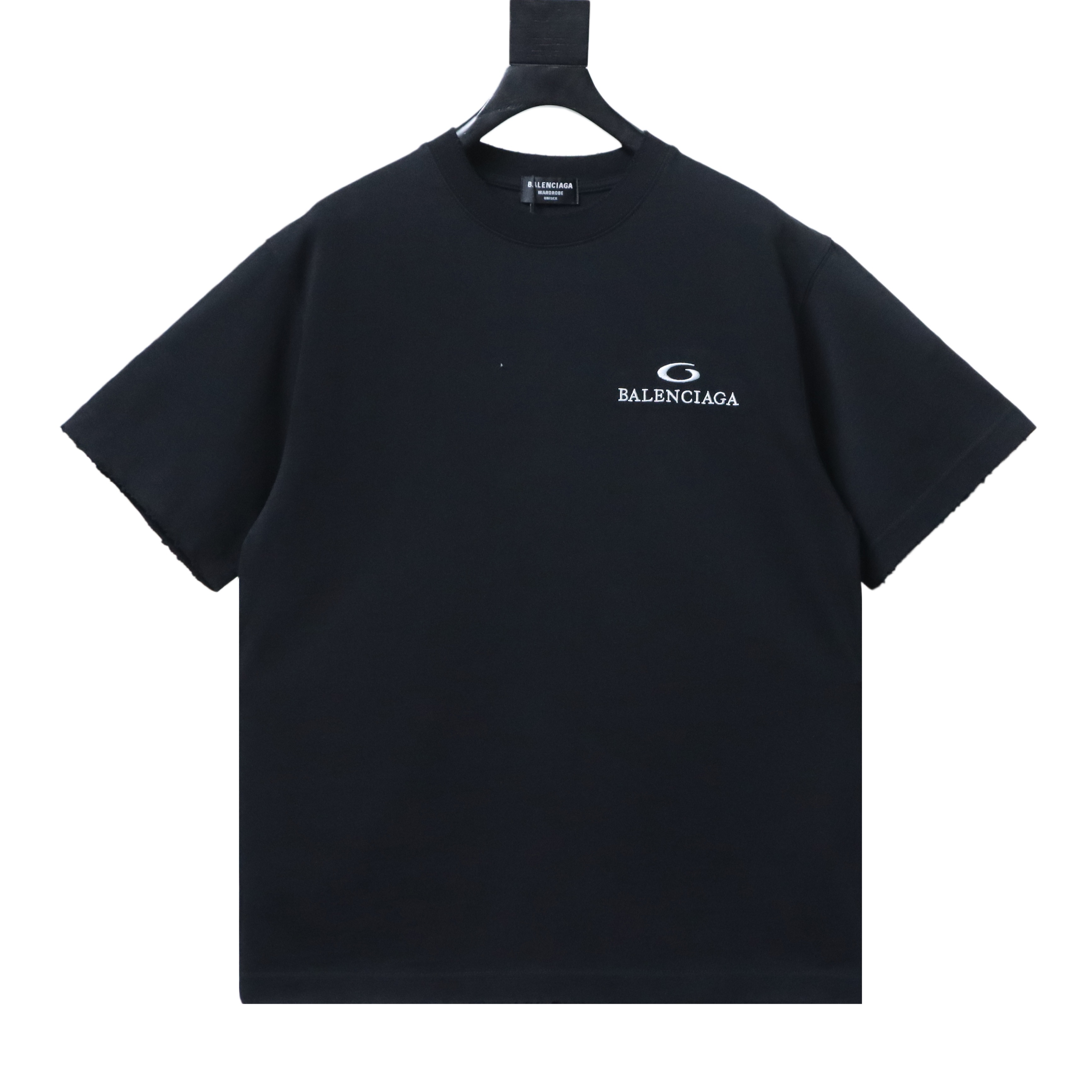 Balenciaga 26SS Wheat Embroidery T-Shirt YL Black