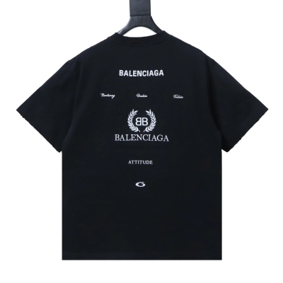 Balenciaga 26SS Wheat Embroidery T-Shirt YL Black 01