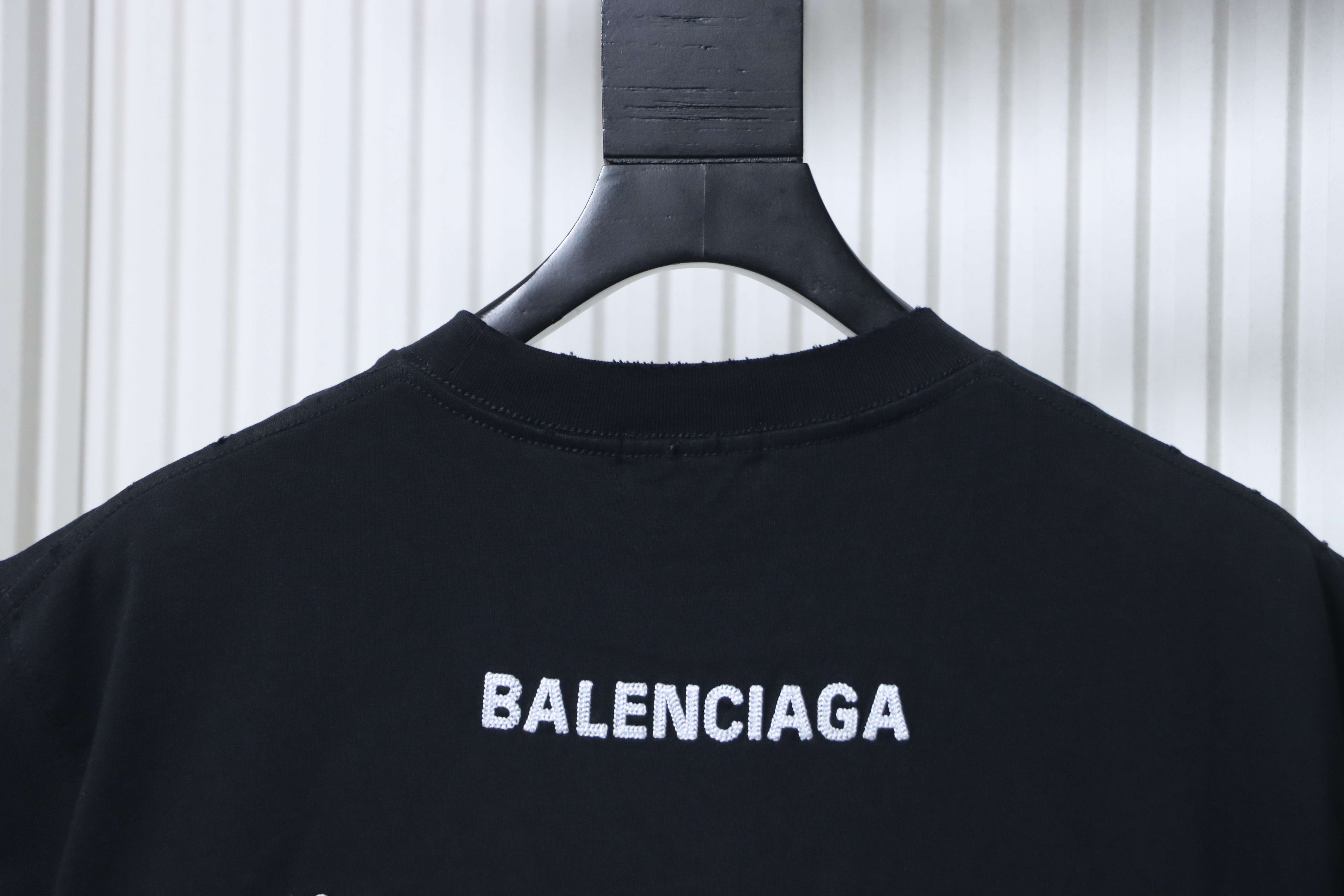 Balenciaga 26SS Wheat Embroidery T-Shirt YL Black