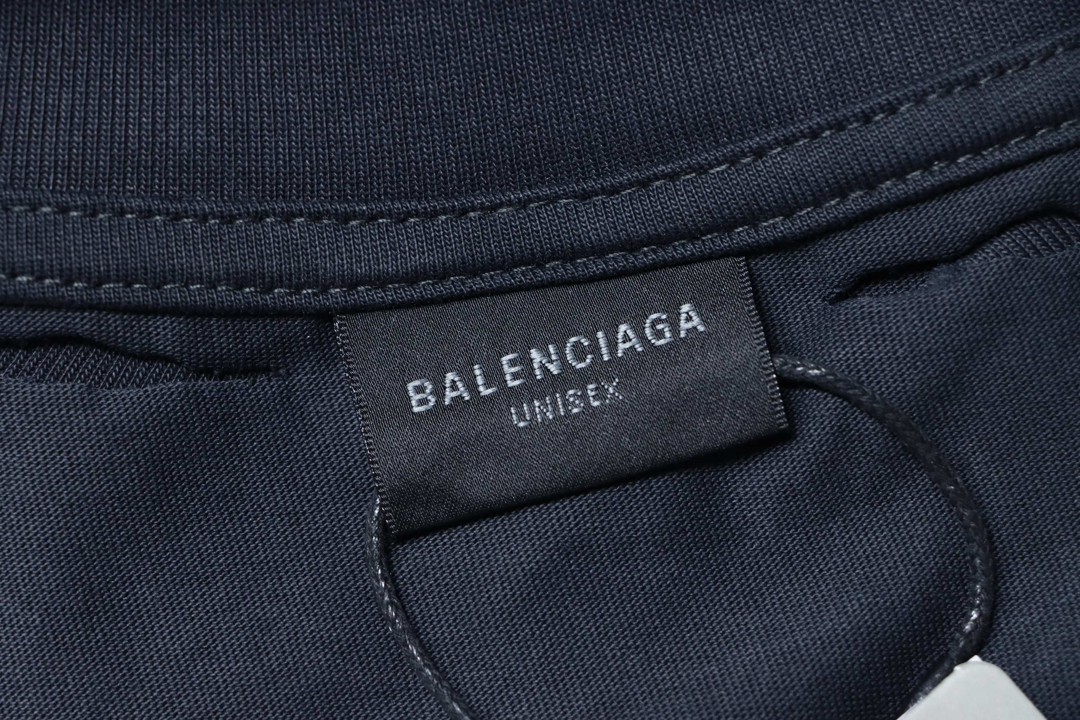 Balenciaga Earth Print Ripped T-Shirt YL Black/Grey