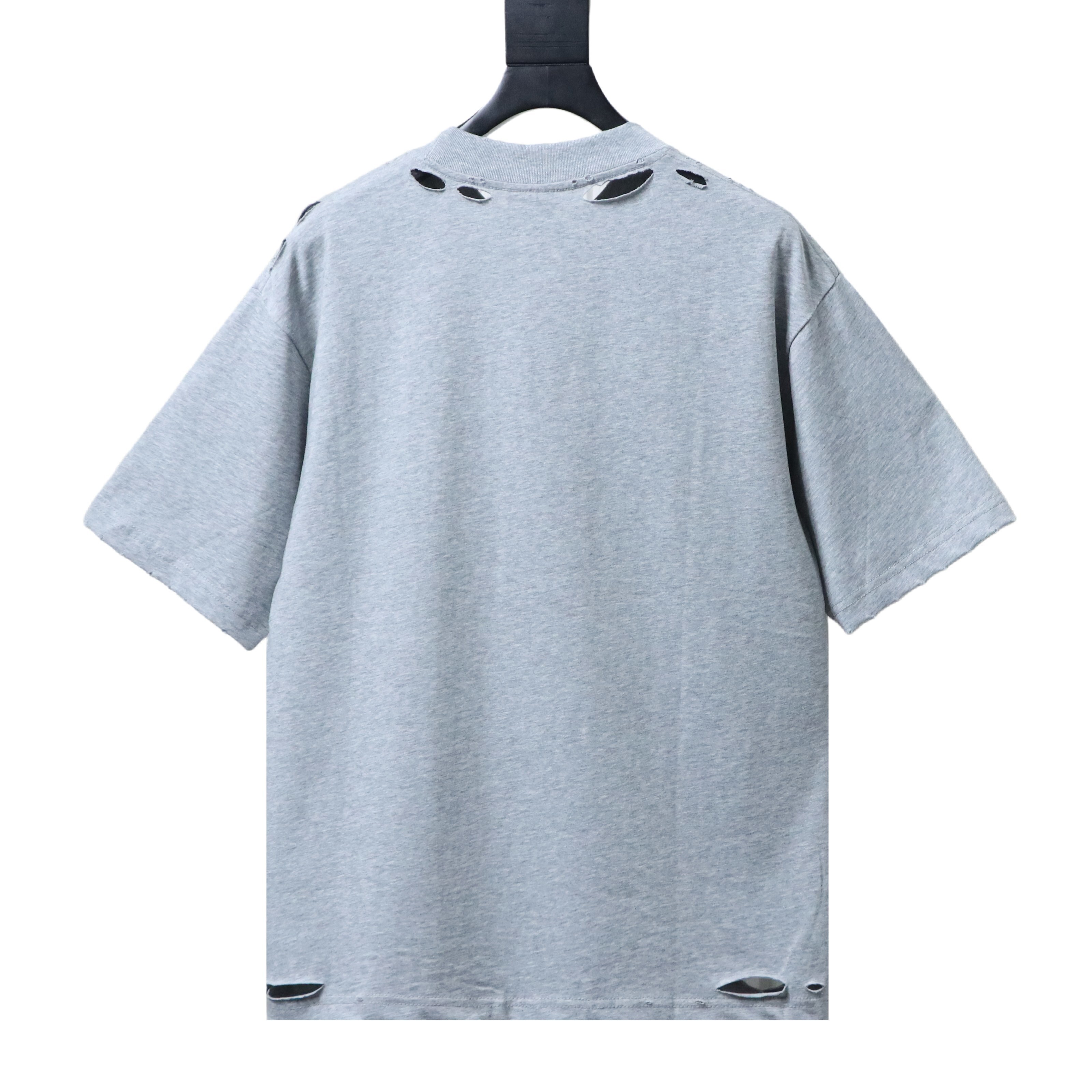 Balenciaga Earth Print Ripped T-Shirt YL Black/Grey