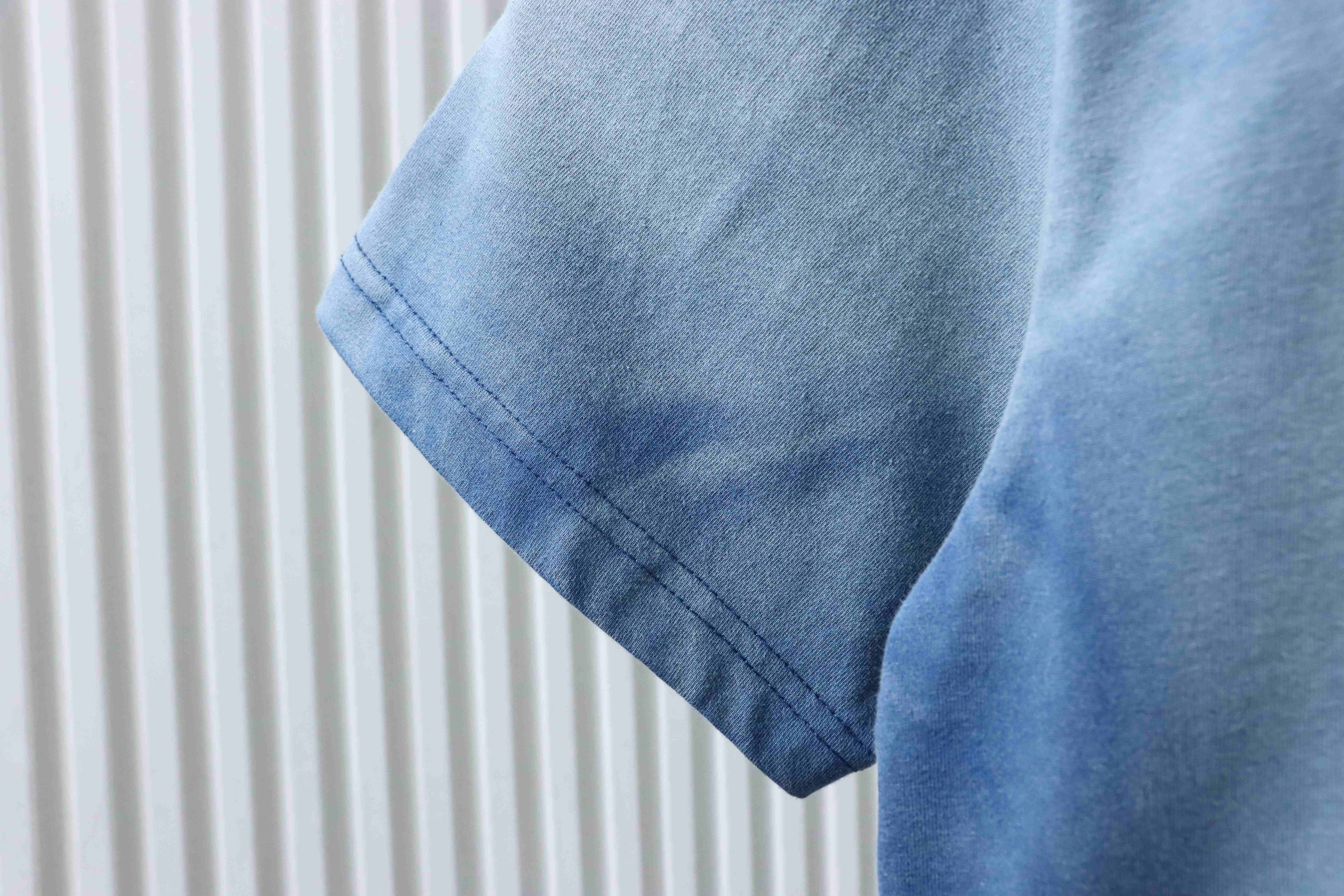 Balenciaga Heavy Wash Distressed T-Shirt YL Blue