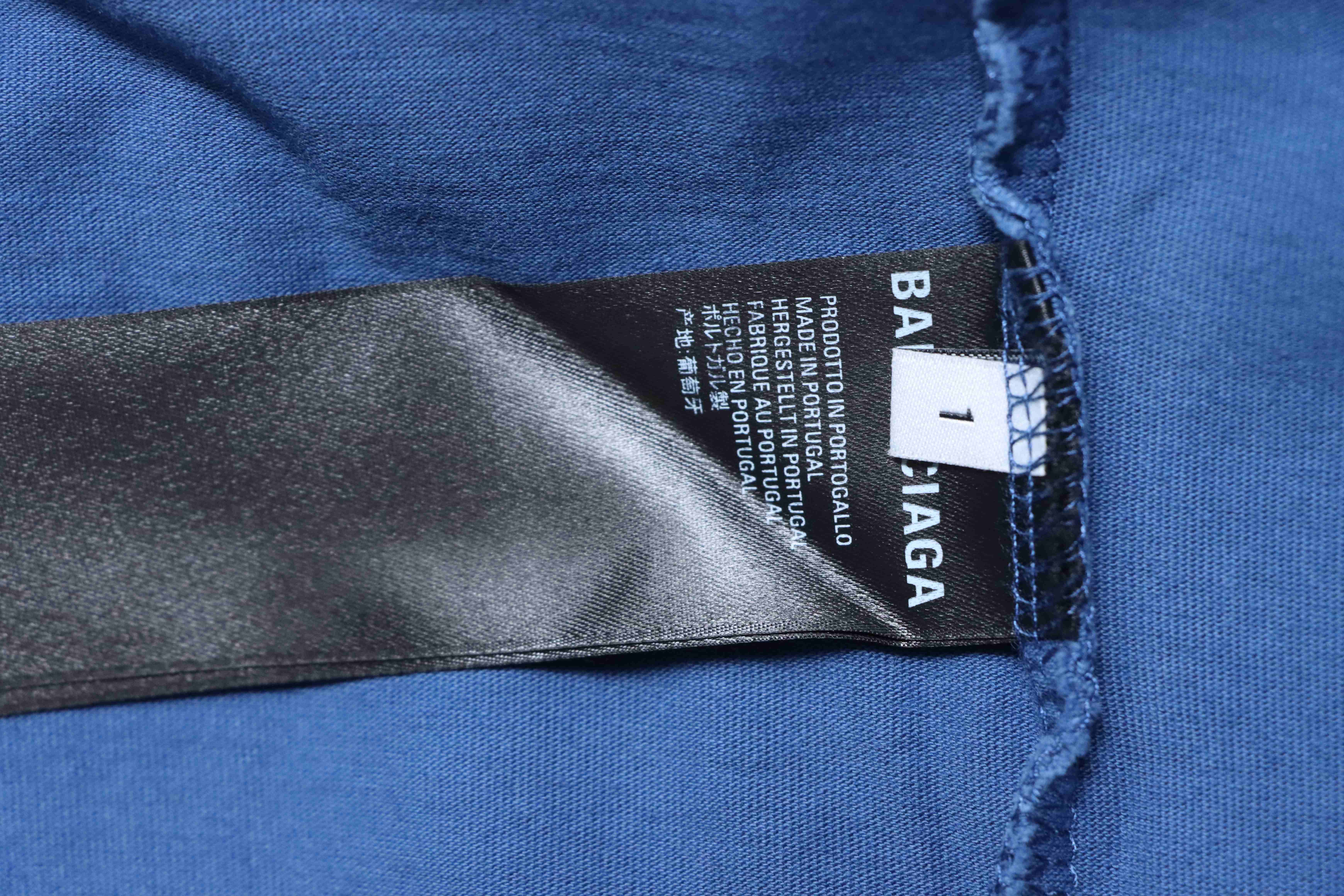 Balenciaga Heavy Wash Distressed T-Shirt YL Blue