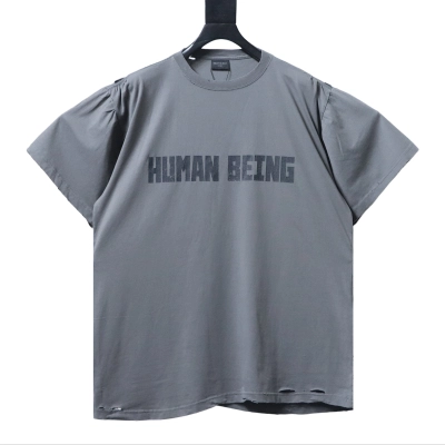Balenciaga Human Being T-shirt YL Grey 01