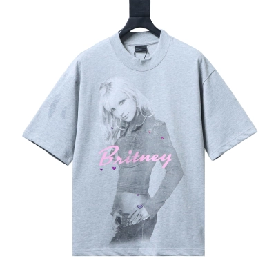 Balenciaga Music Series Britney T-Shirt YL Black/Grey 01