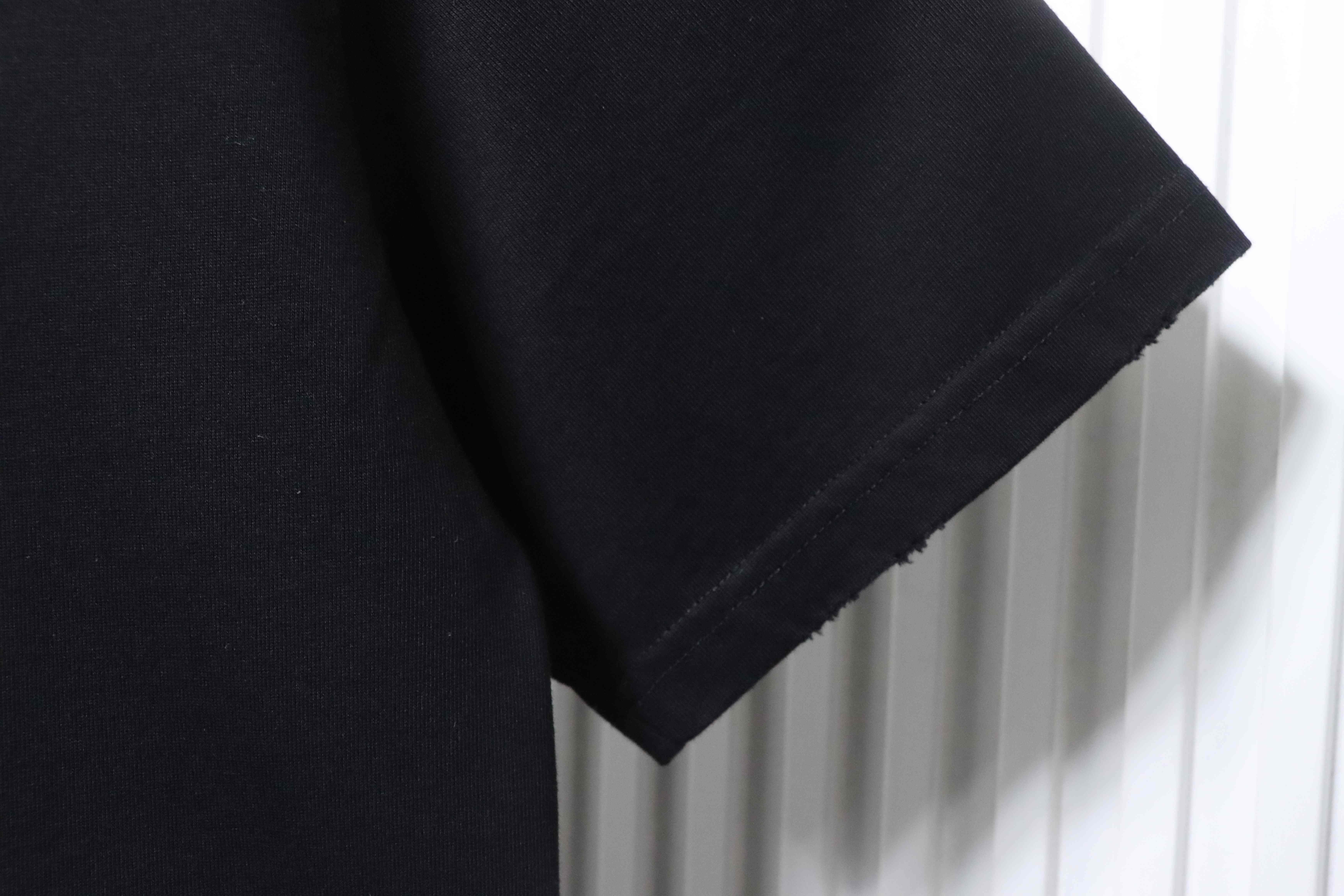 Balenciaga Tape Letter Print Ripped T-shirt YL Black