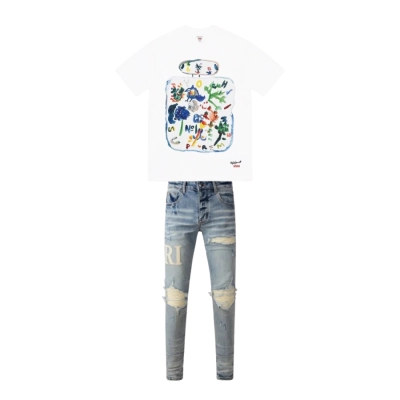 Supreme T-shirt B326 White + Amiri Jean 8905 01