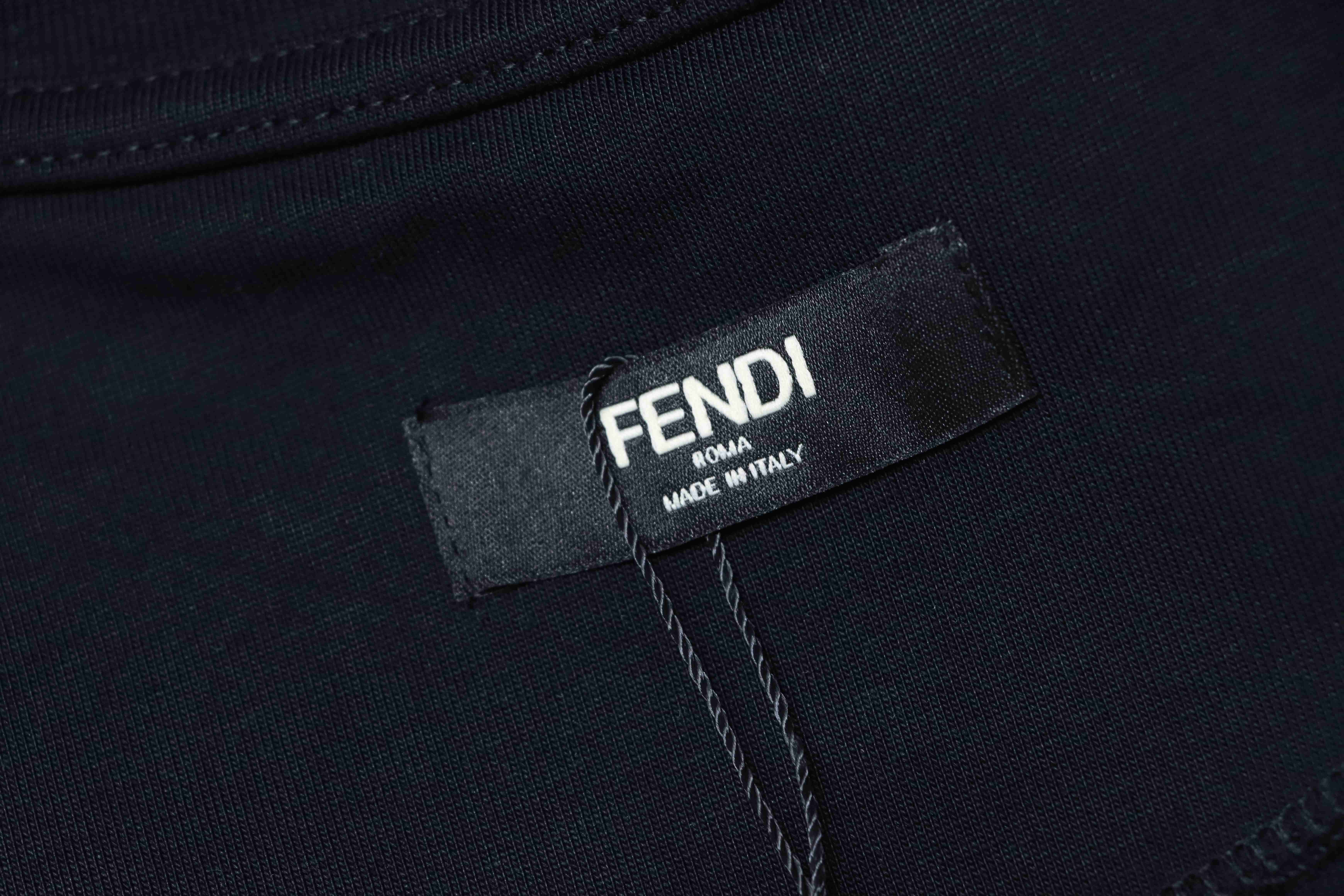 Fendi Embroidered Pet Dog F Letter Logo T-Shirt YL Black