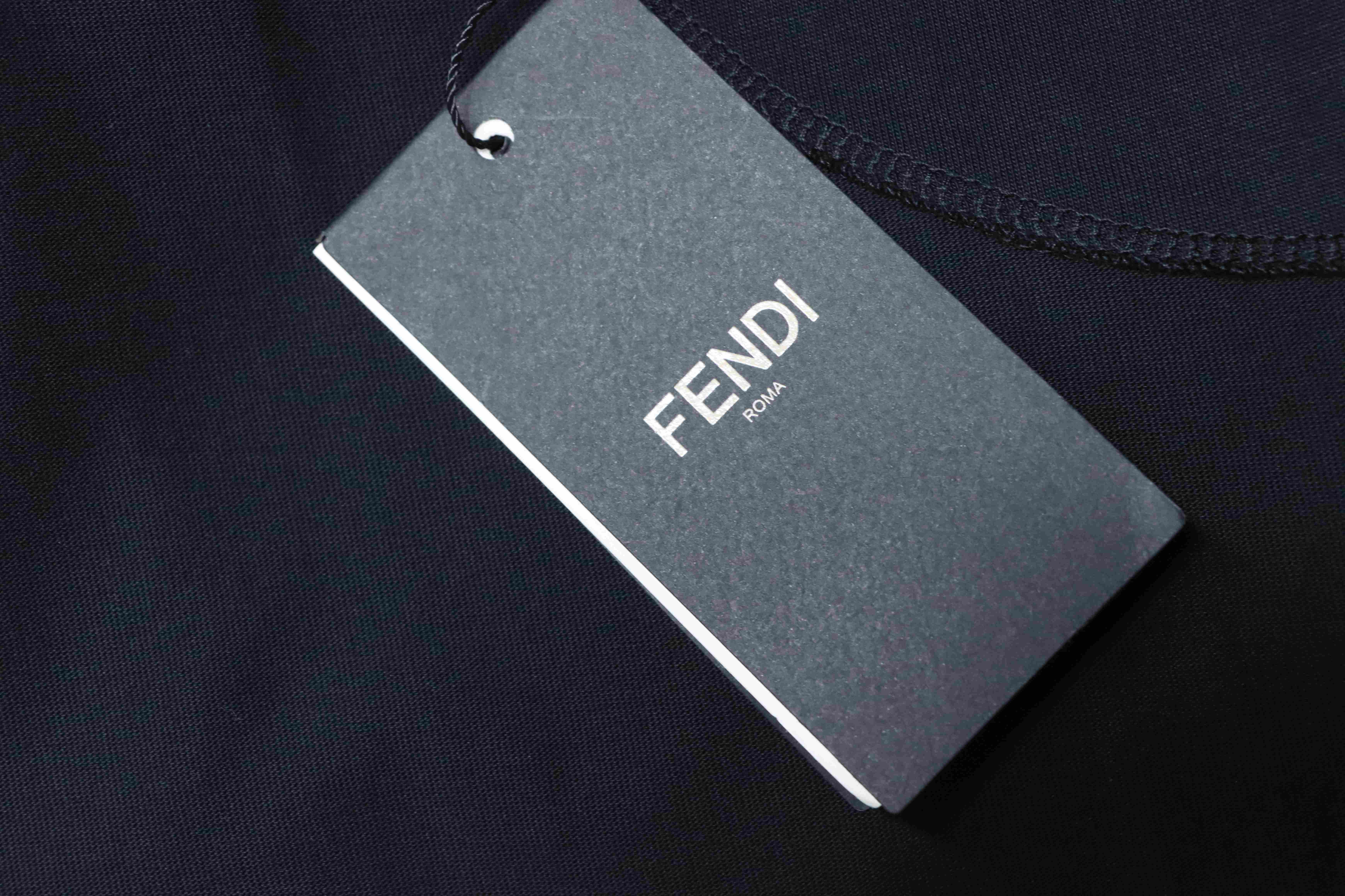 Fendi Embroidered Pet Dog F Letter Logo T-Shirt YL Black