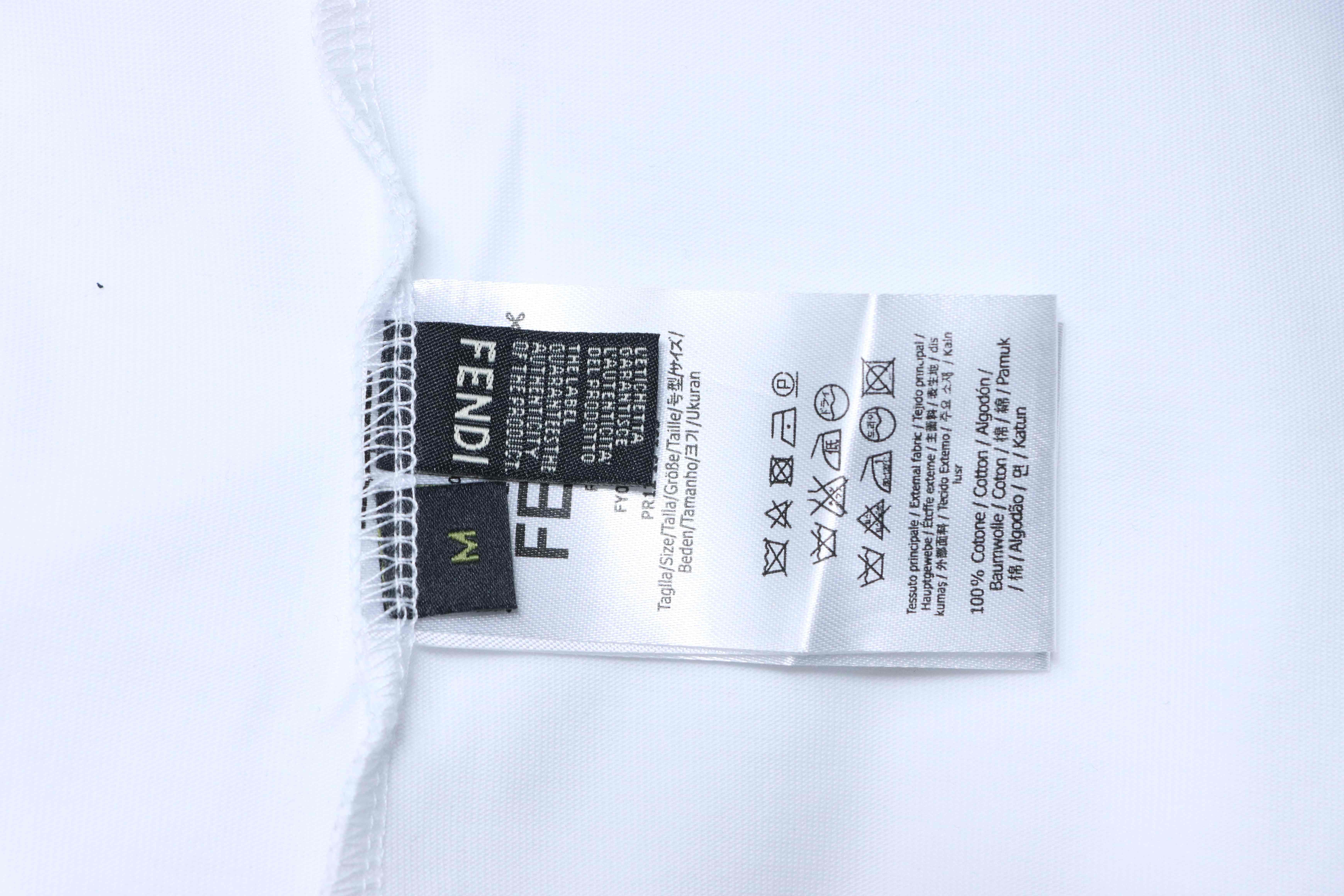 Fendi Embroidered Pet Dog F Letter Logo T-Shirt YL White