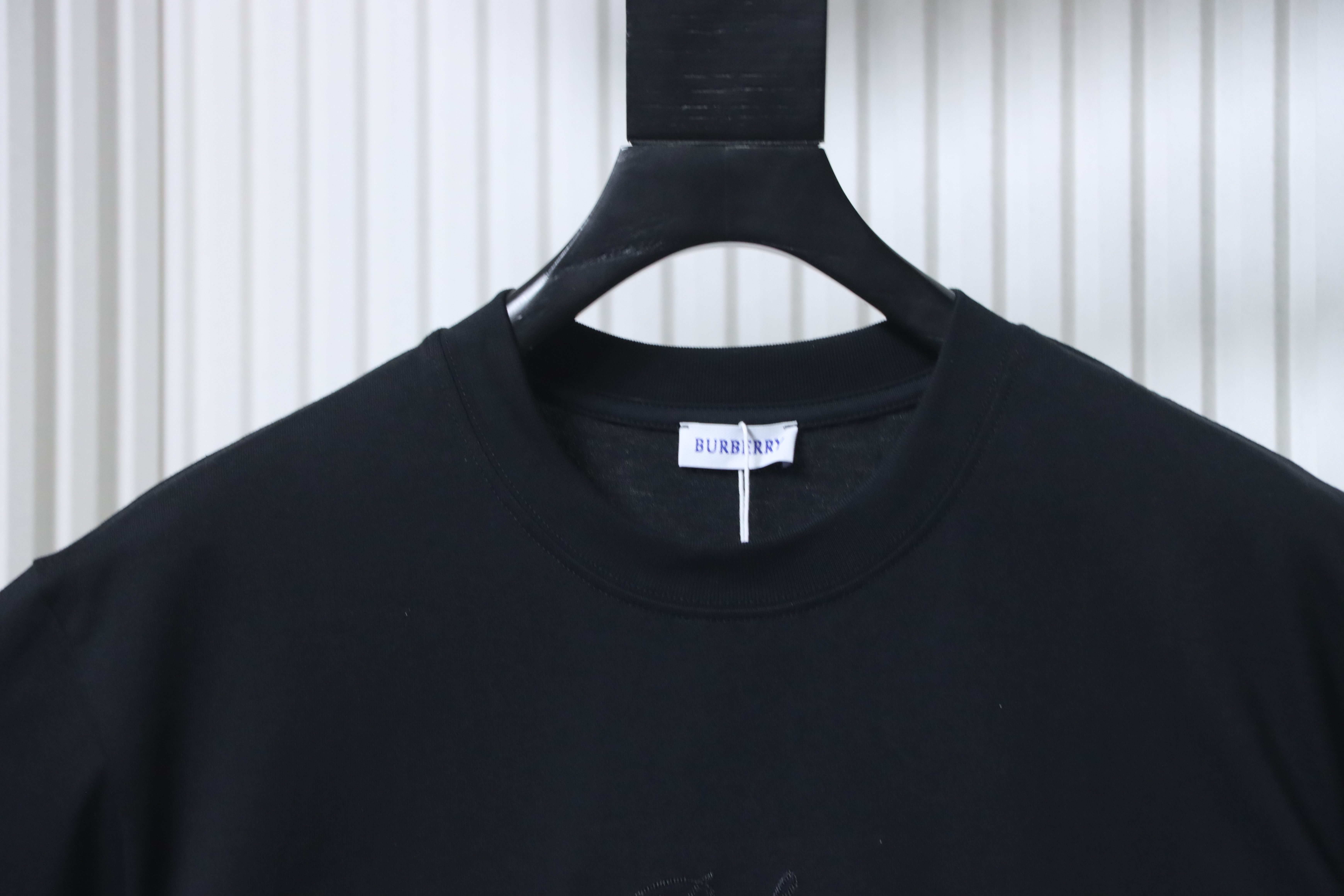 Burberry Back Check Tape T-Shirt YL Black/White