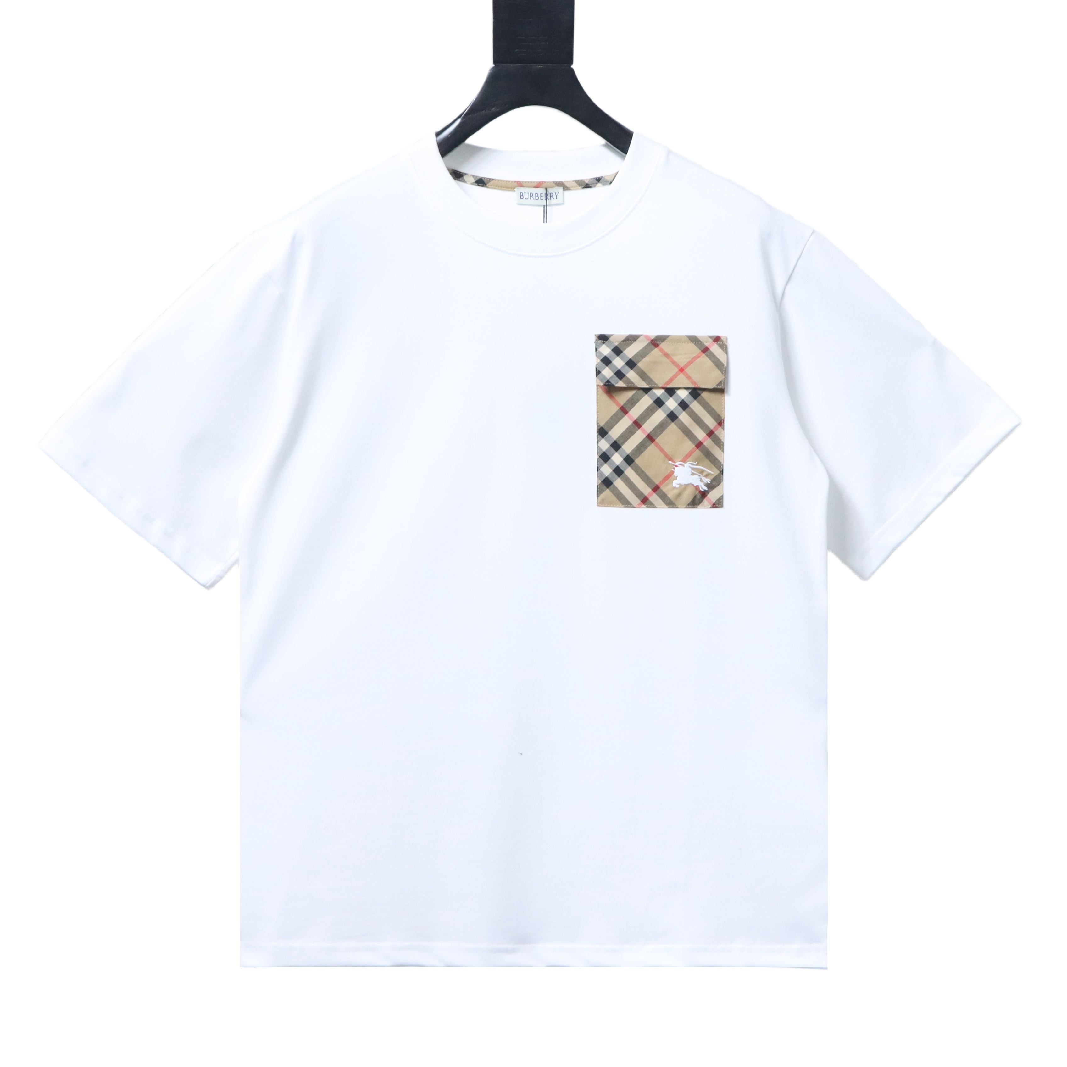 Burberry Flap Check Pocket Equestrian T-Shirt YL Black/White