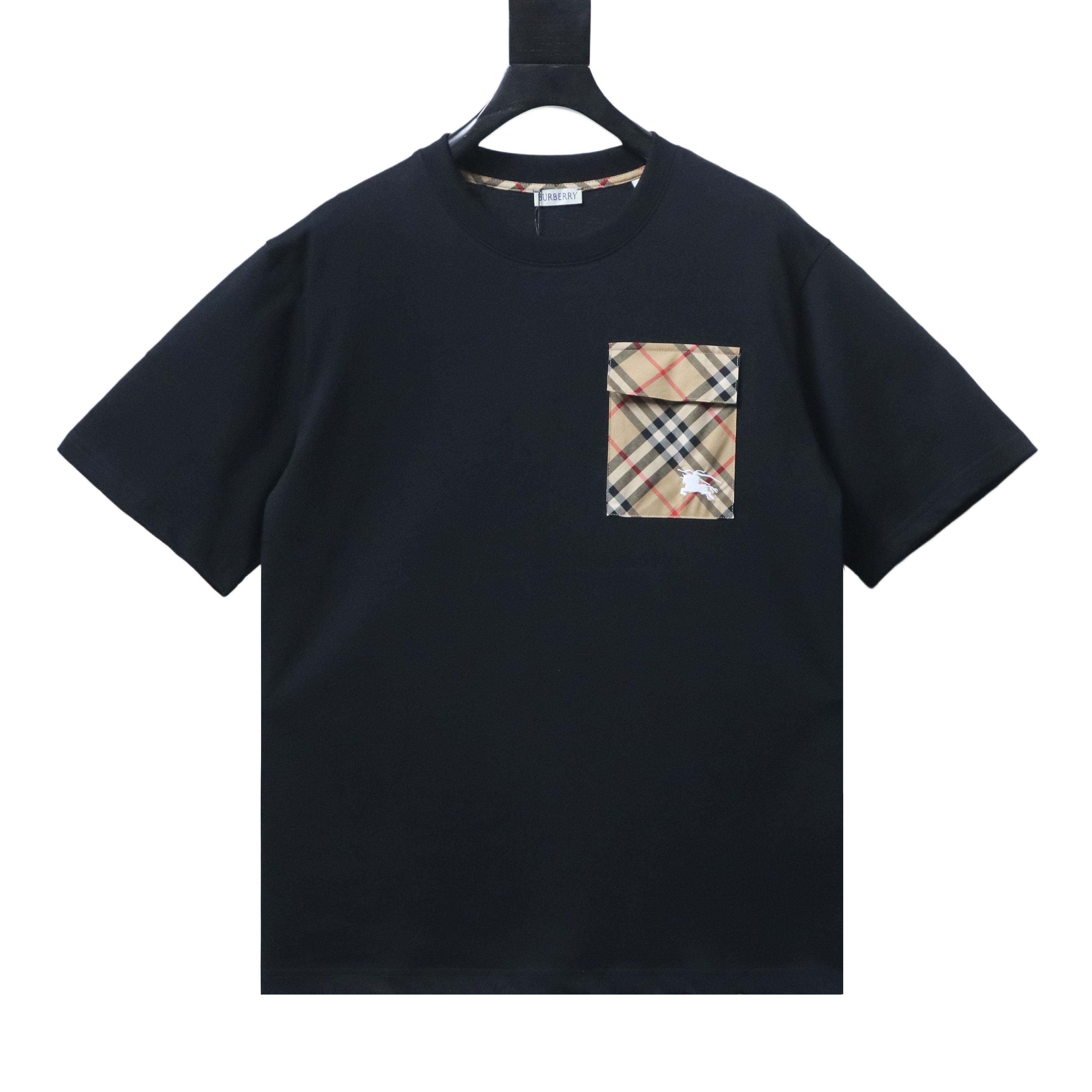 Burberry Flap Check Pocket Equestrian T-Shirt YL Black/White