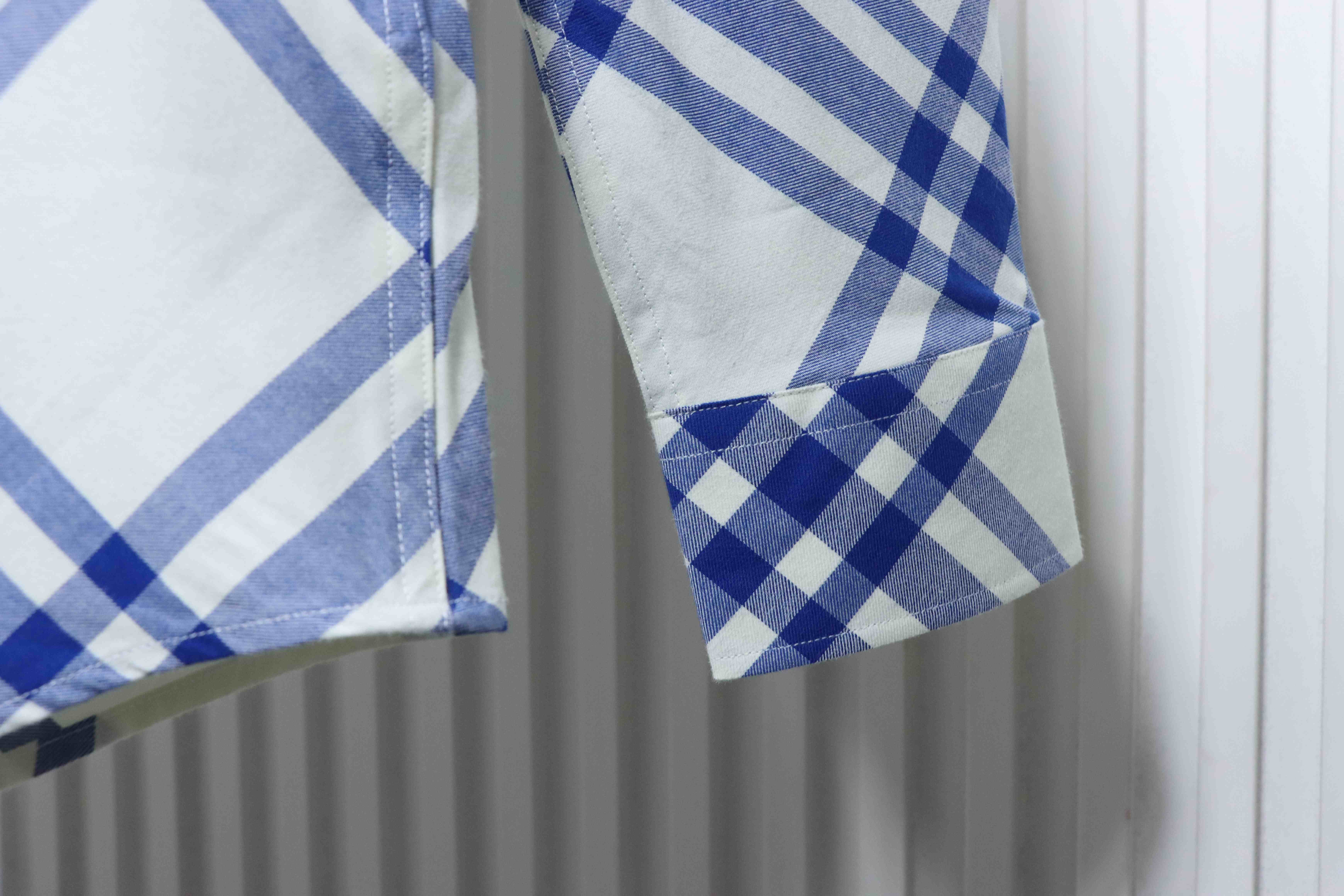 Burberry Gingham Cotton Long-Sleeve Shirt YL Blue