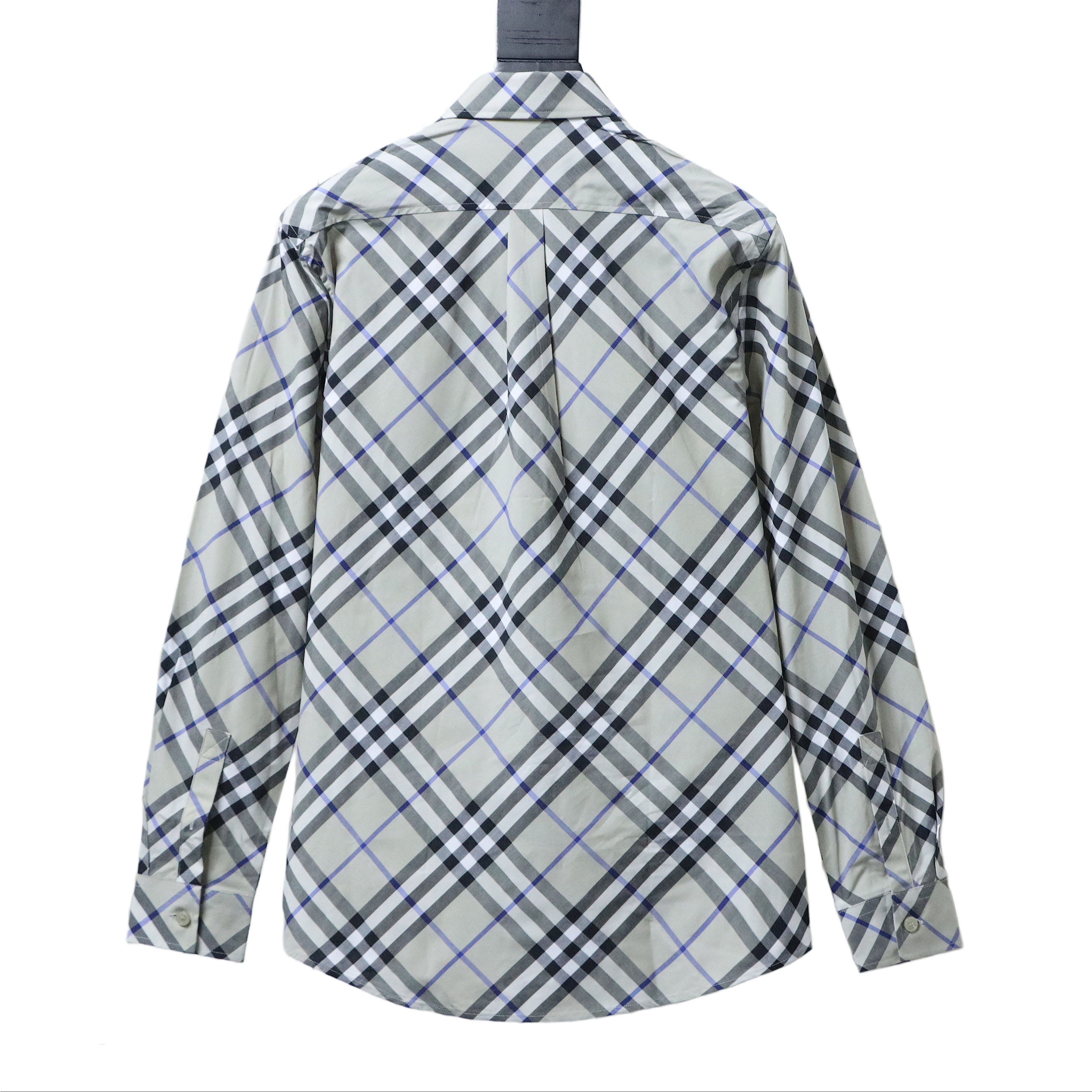Burberry Gingham Cotton Long-Sleeve Shirt YL Grey