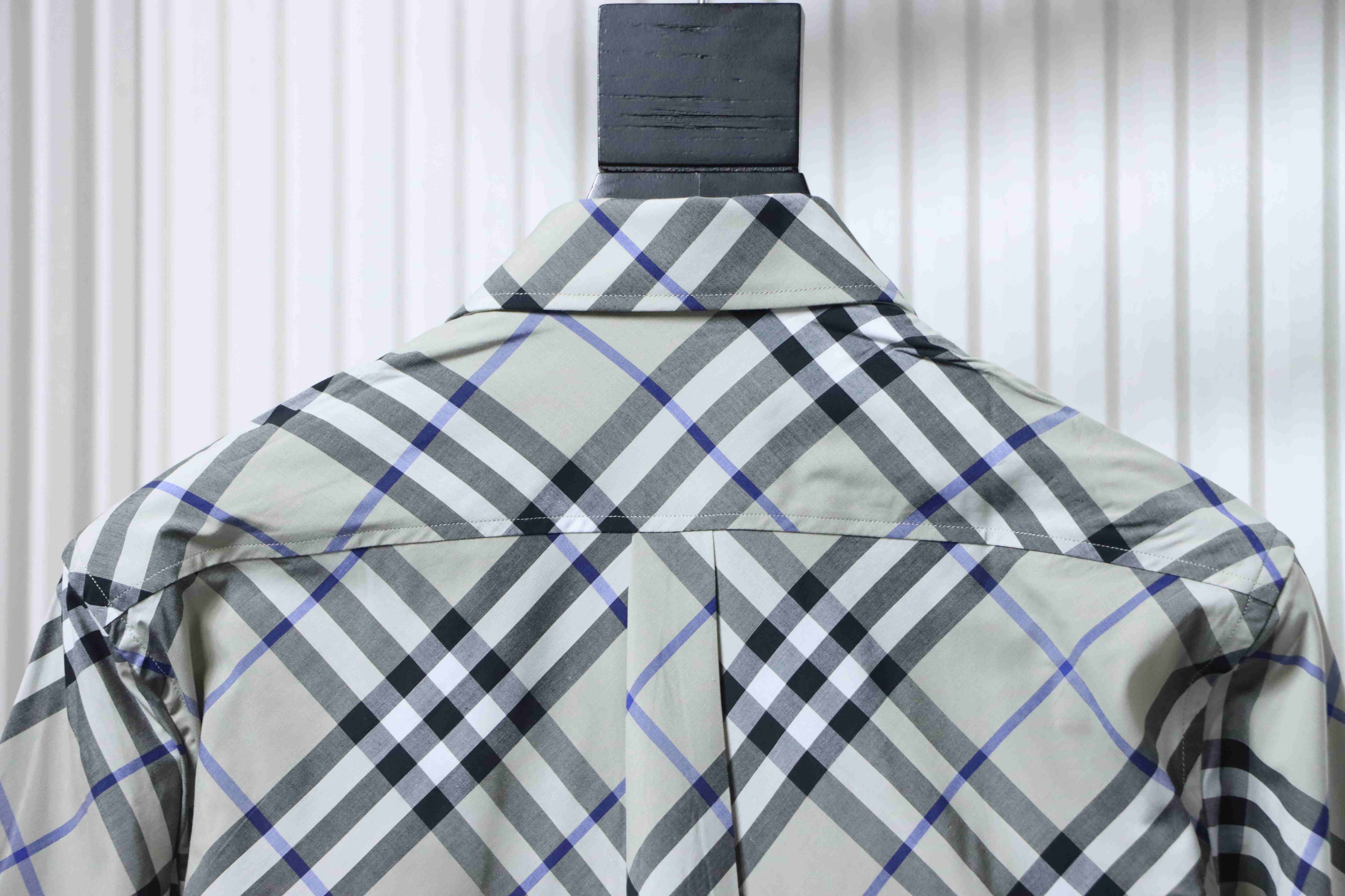 Burberry Gingham Cotton Long-Sleeve Shirt YL Grey