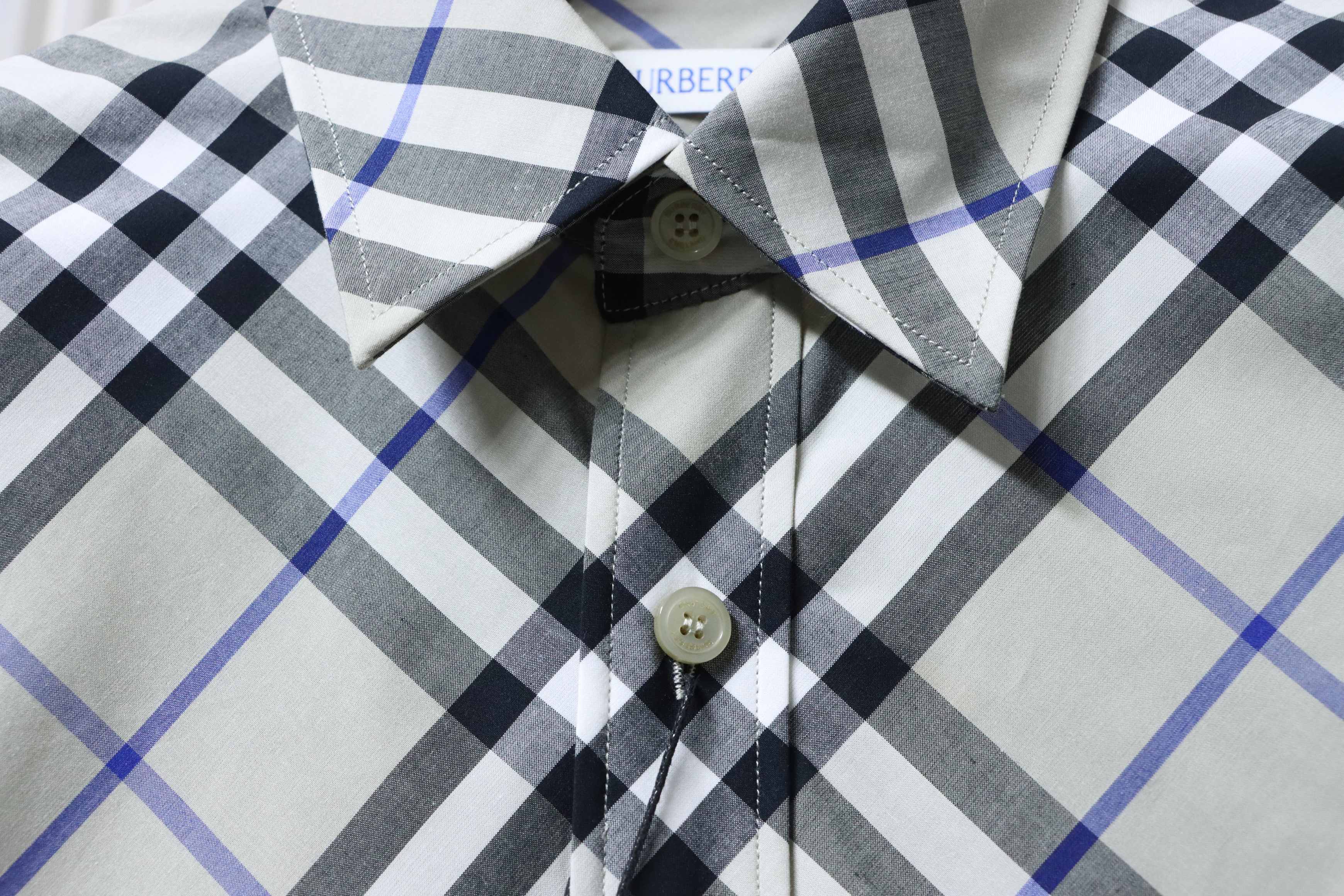 Burberry Gingham Cotton Long-Sleeve Shirt YL Grey