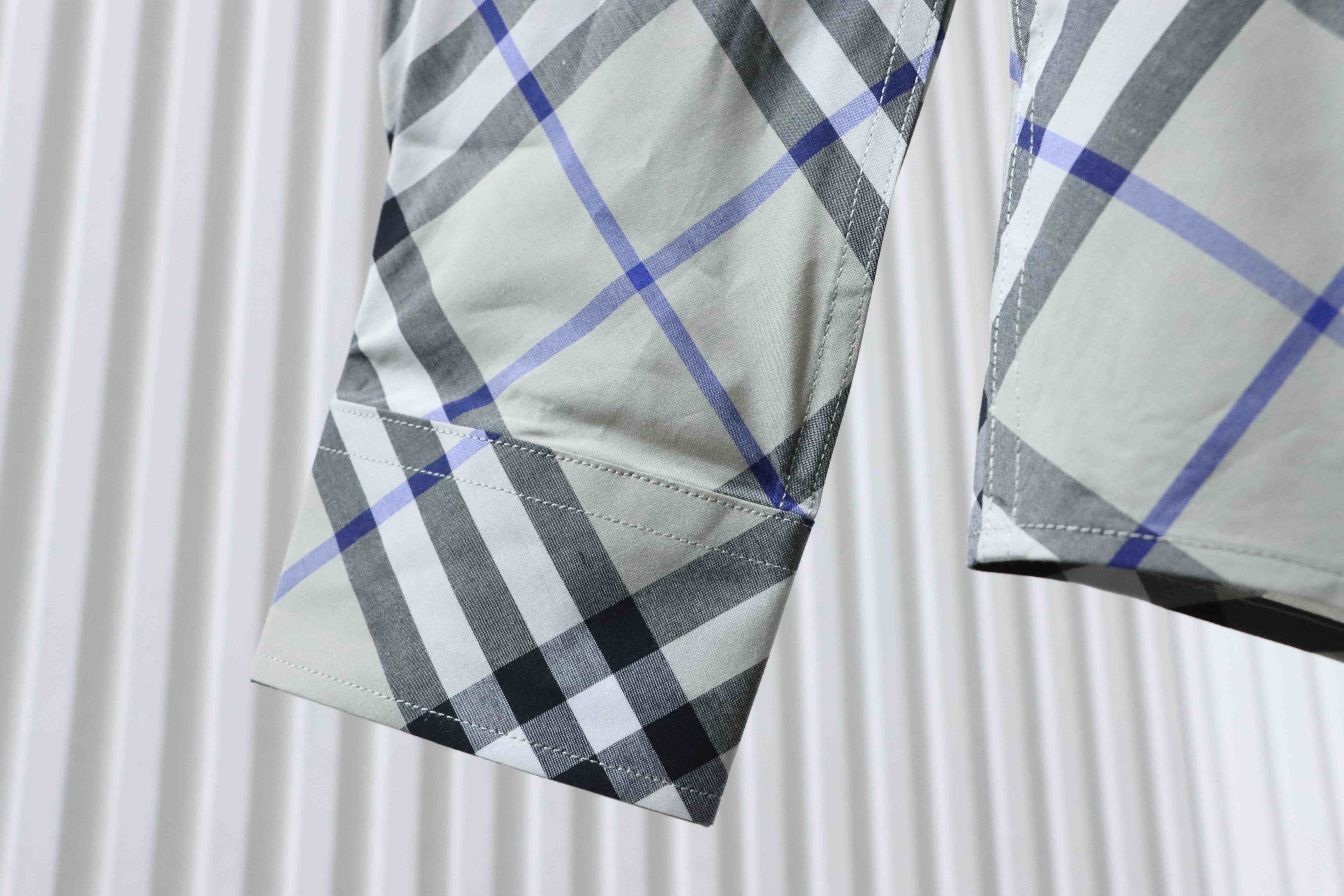 Burberry Gingham Cotton Long-Sleeve Shirt YL Grey