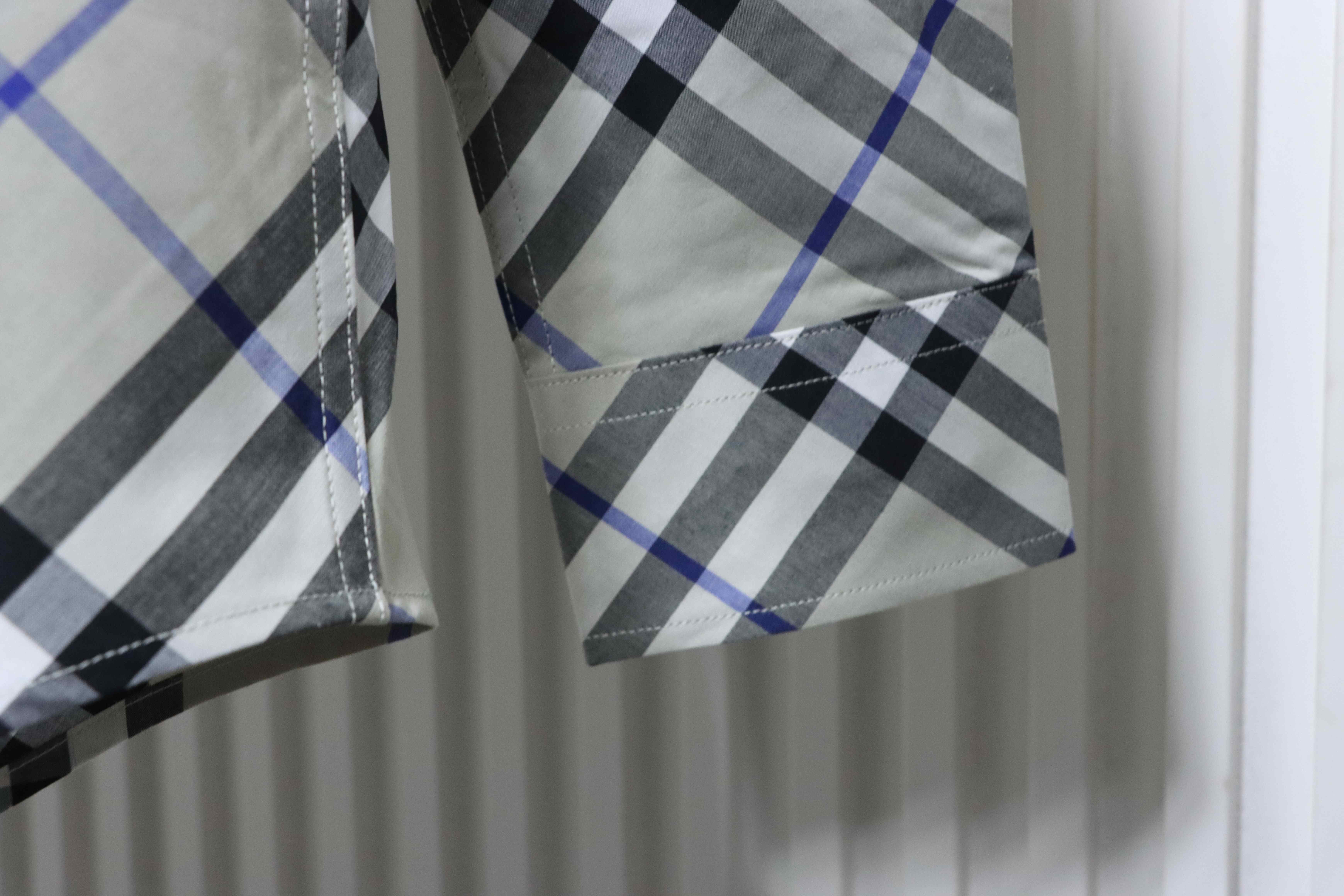 Burberry Gingham Cotton Long-Sleeve Shirt YL Grey