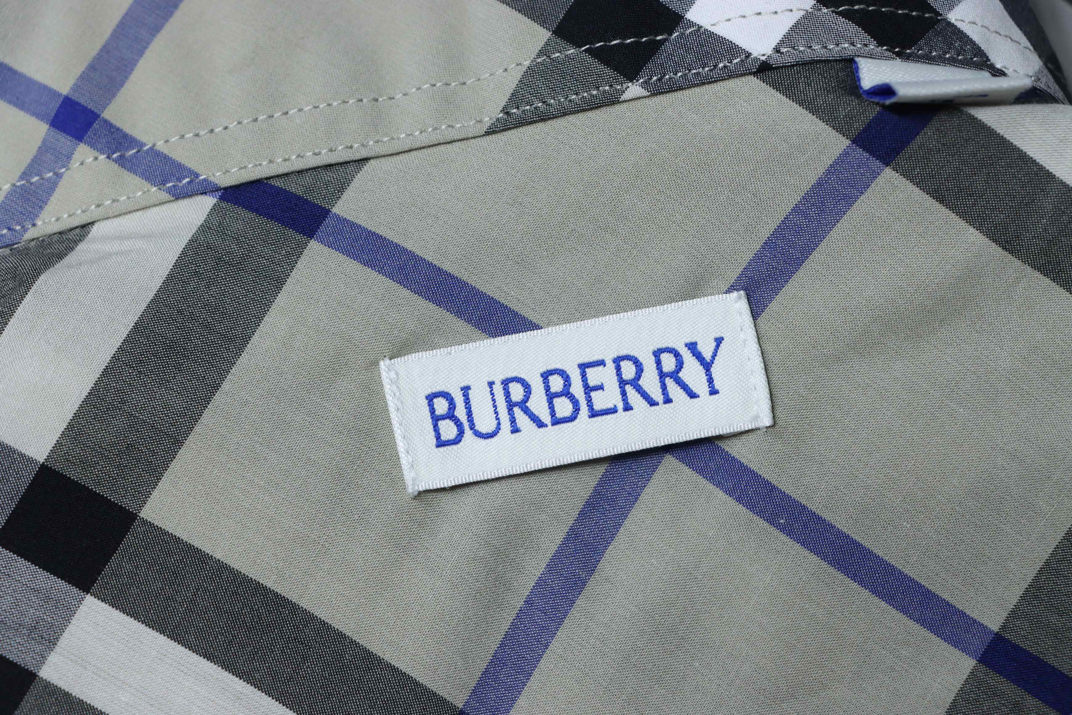 Burberry Gingham Cotton Long-Sleeve Shirt YL Grey