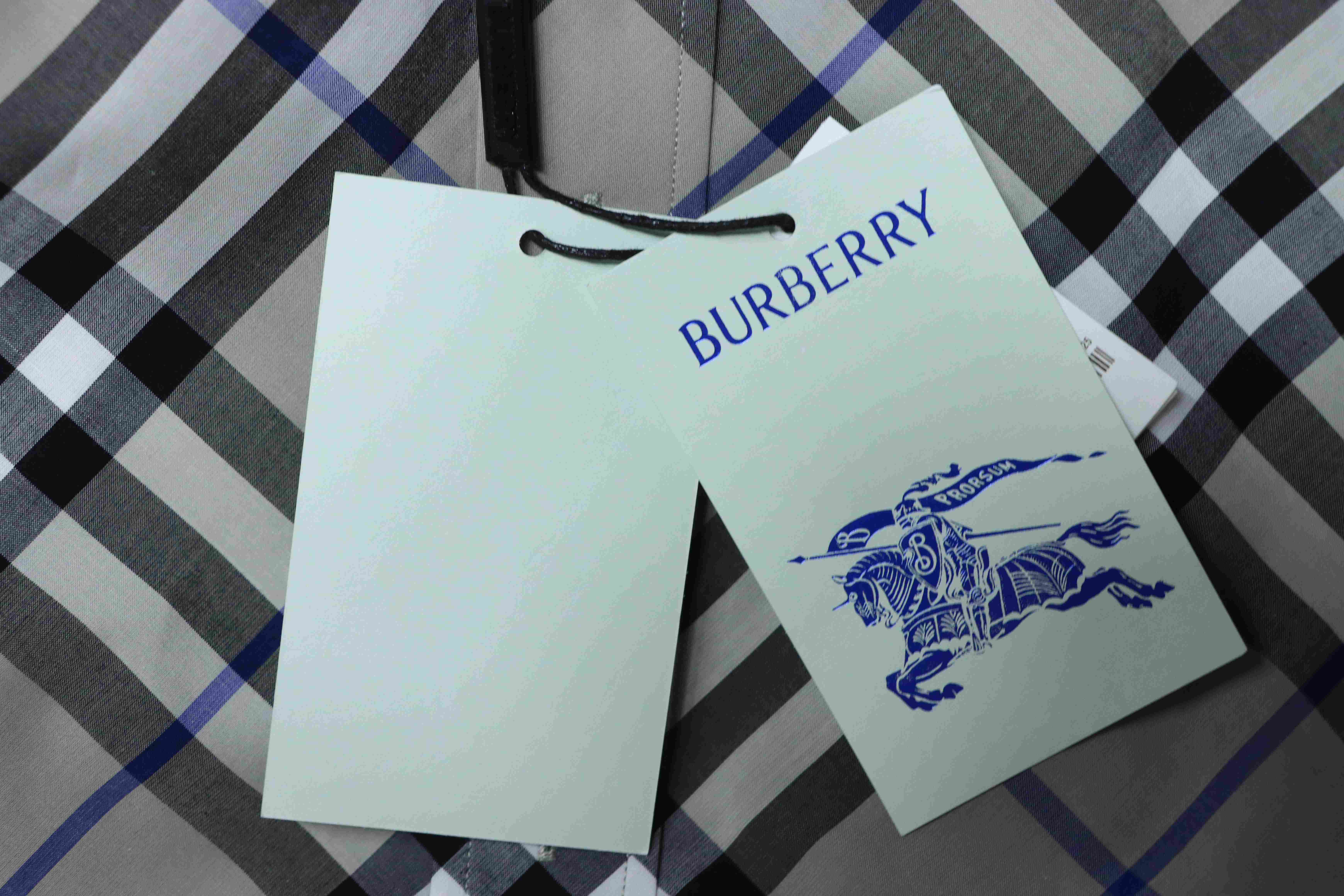 Burberry Gingham Cotton Long-Sleeve Shirt YL Grey