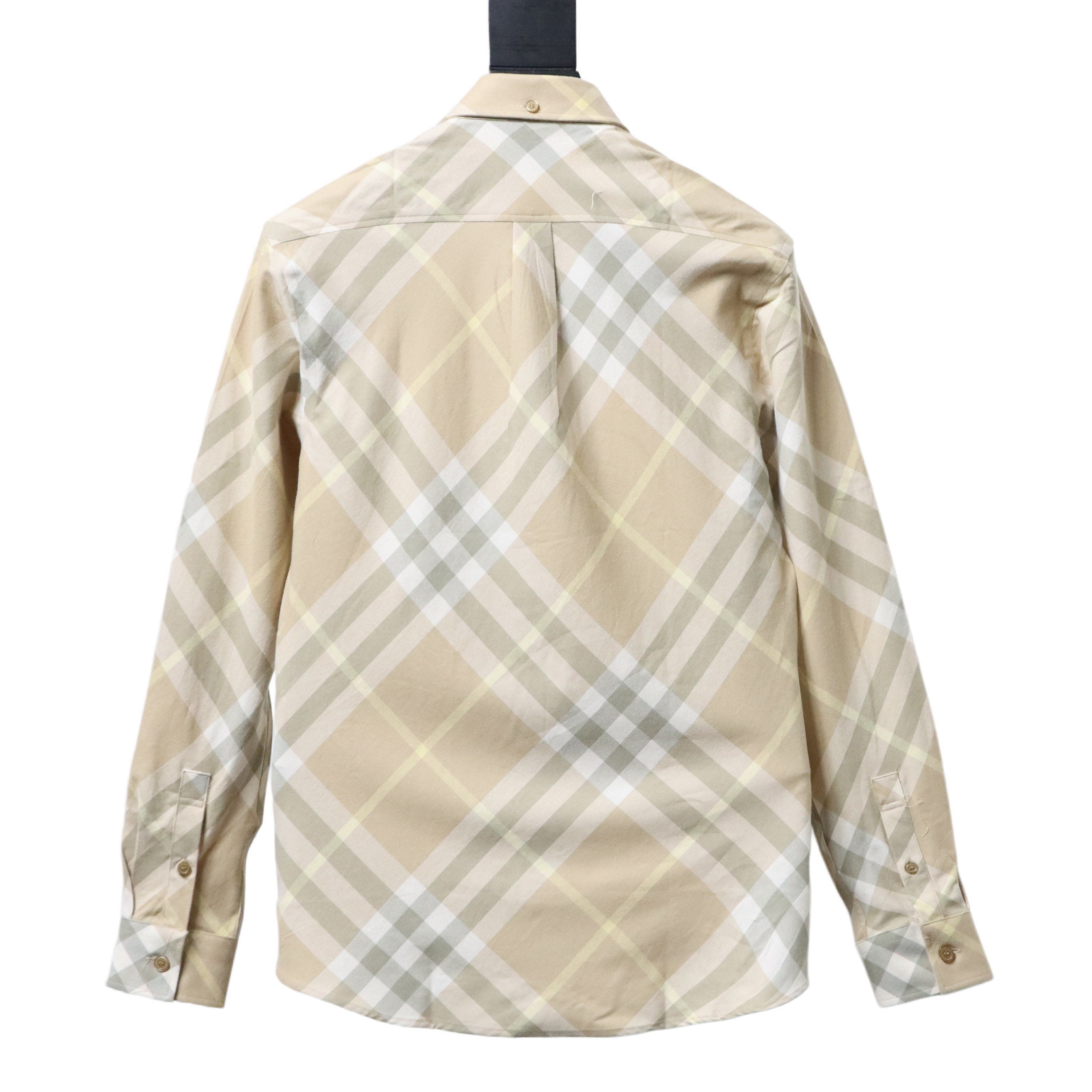 Burberry Gingham Cotton Long-Sleeve Shirt YL Light Khaki
