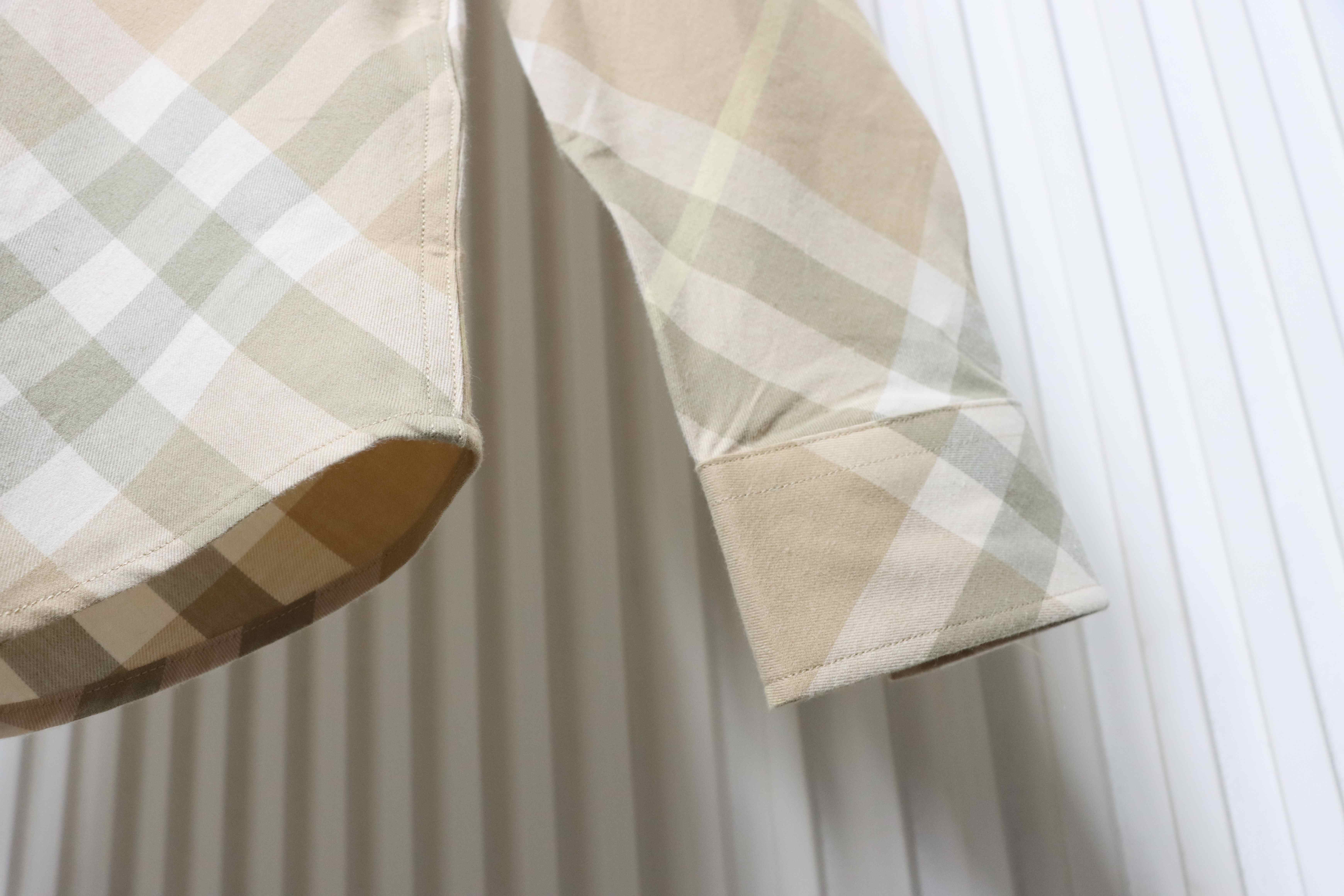 Burberry Gingham Cotton Long-Sleeve Shirt YL Light Khaki