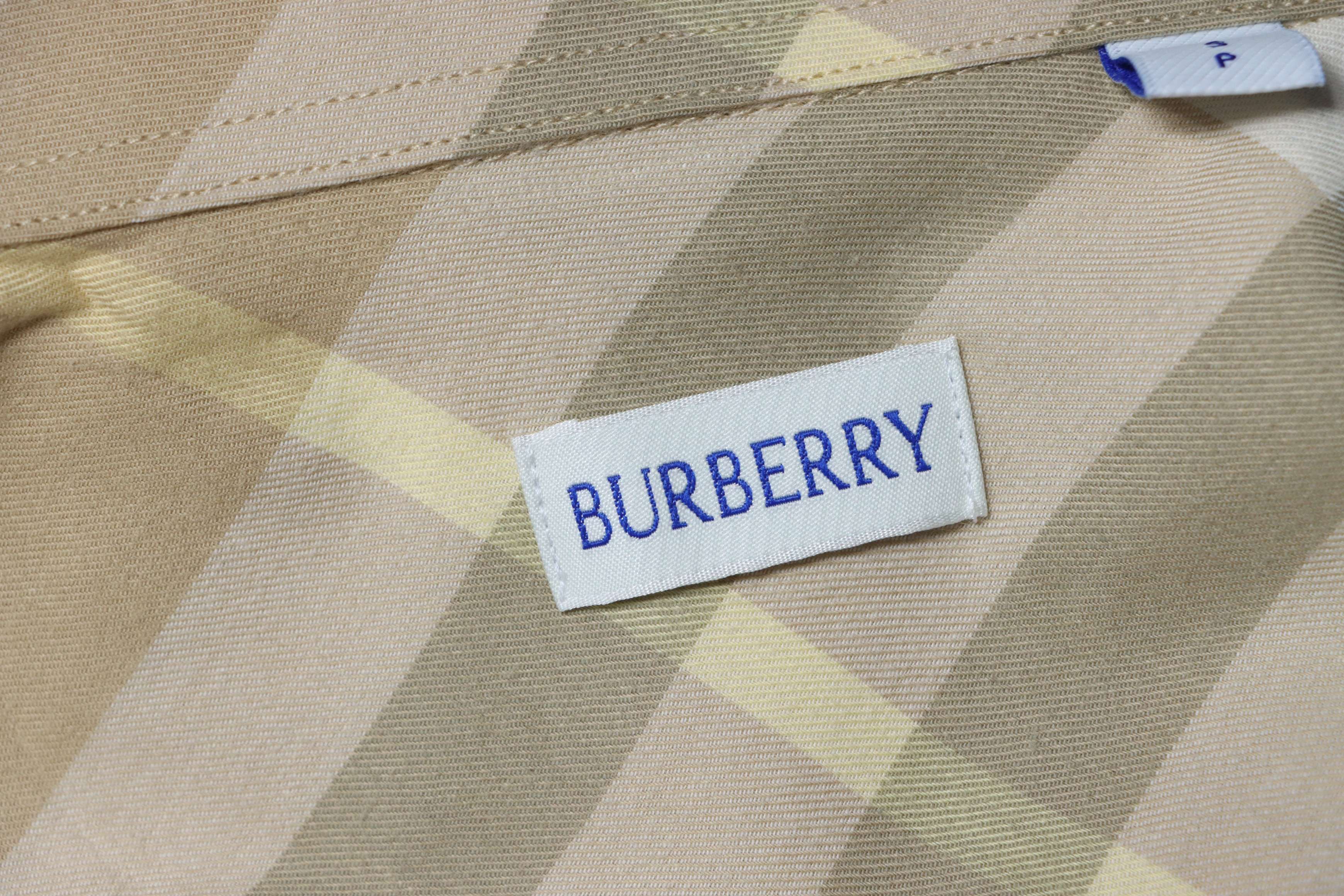 Burberry Gingham Cotton Long-Sleeve Shirt YL Light Khaki