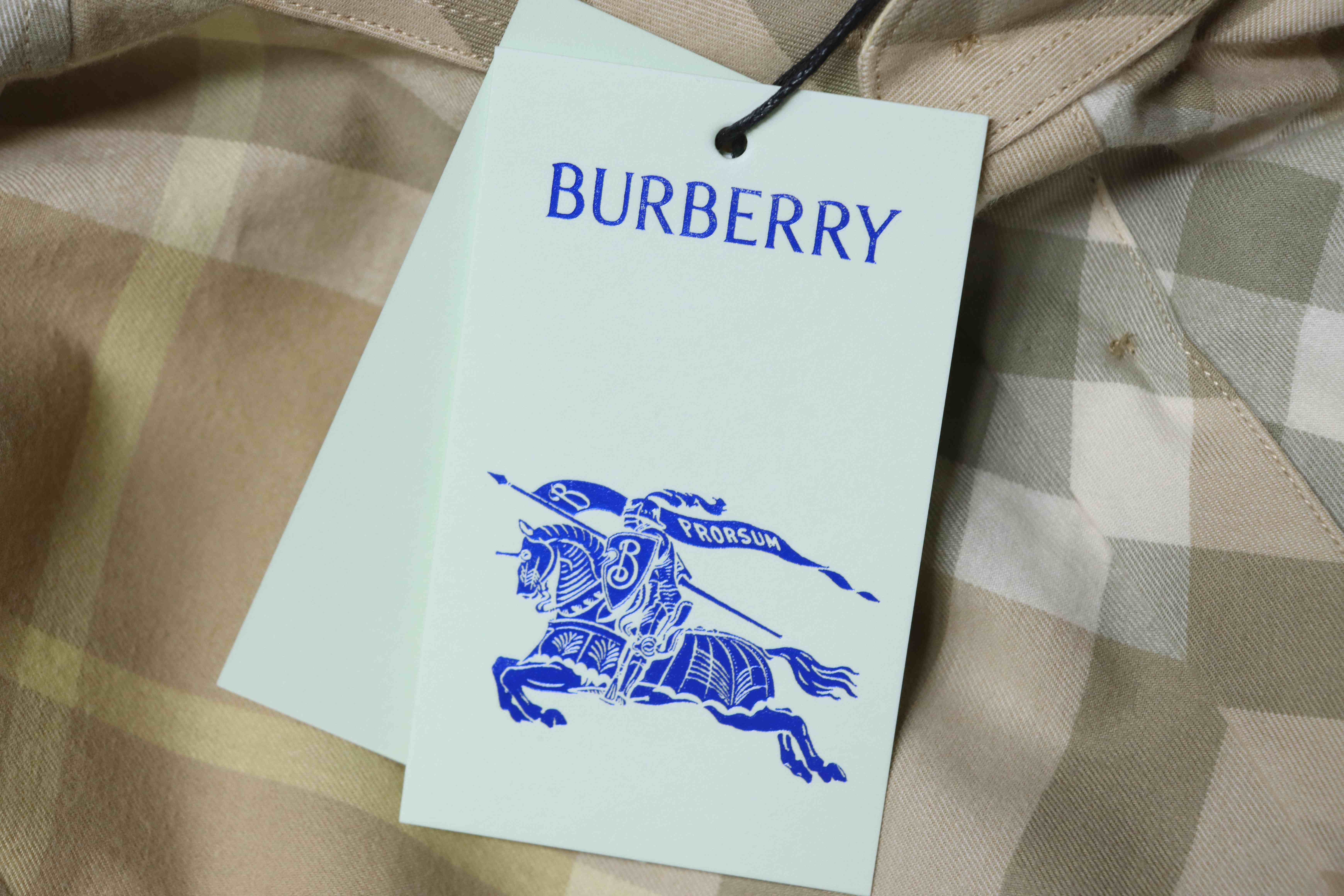 Burberry Gingham Cotton Long-Sleeve Shirt YL Light Khaki