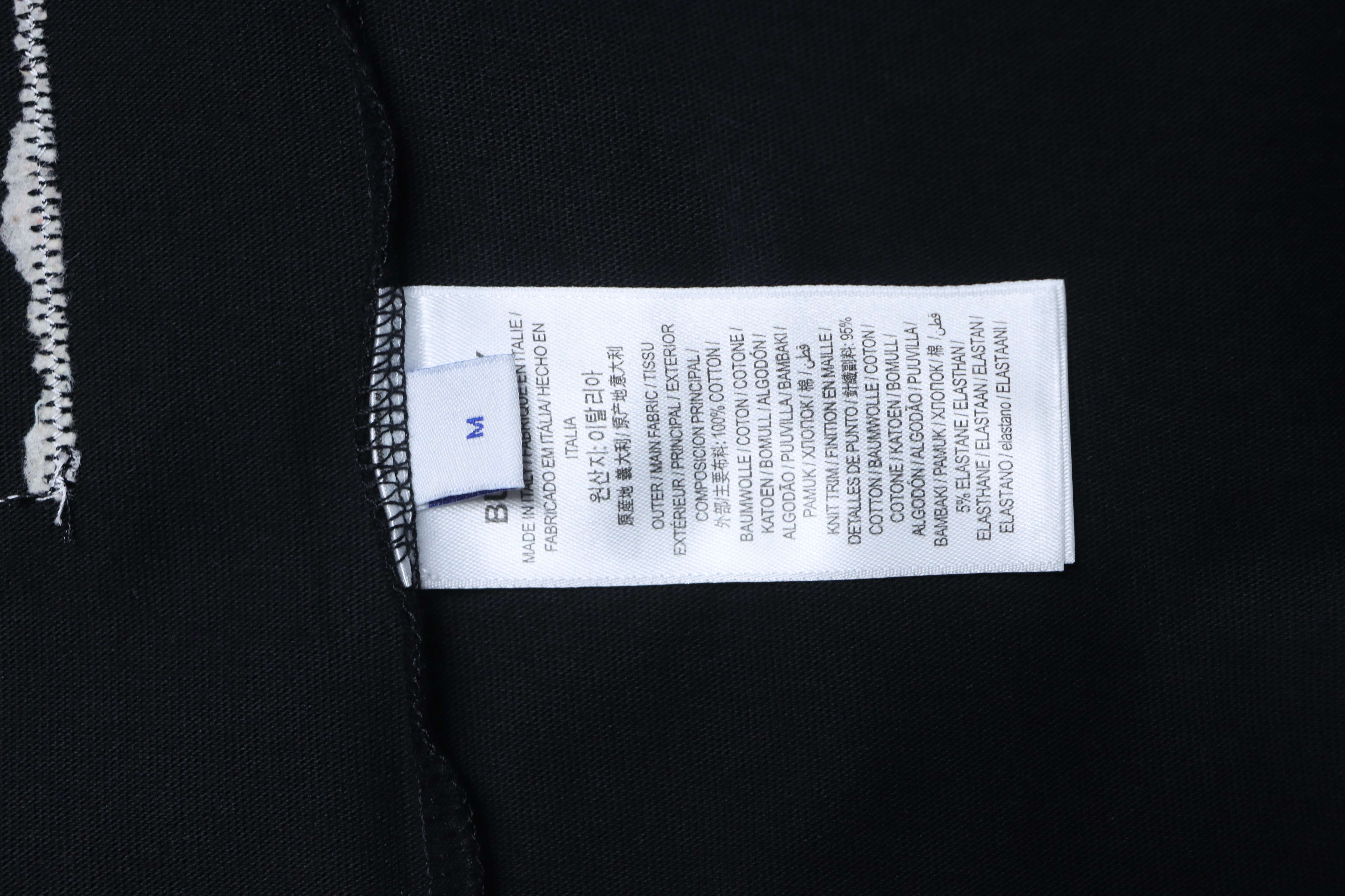 Burberry Hem Plaid War Horse Taper T-Shirt YL Black/White