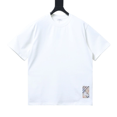 Burberry Hem Plaid War Horse Taper T-Shirt YL Black/White 02