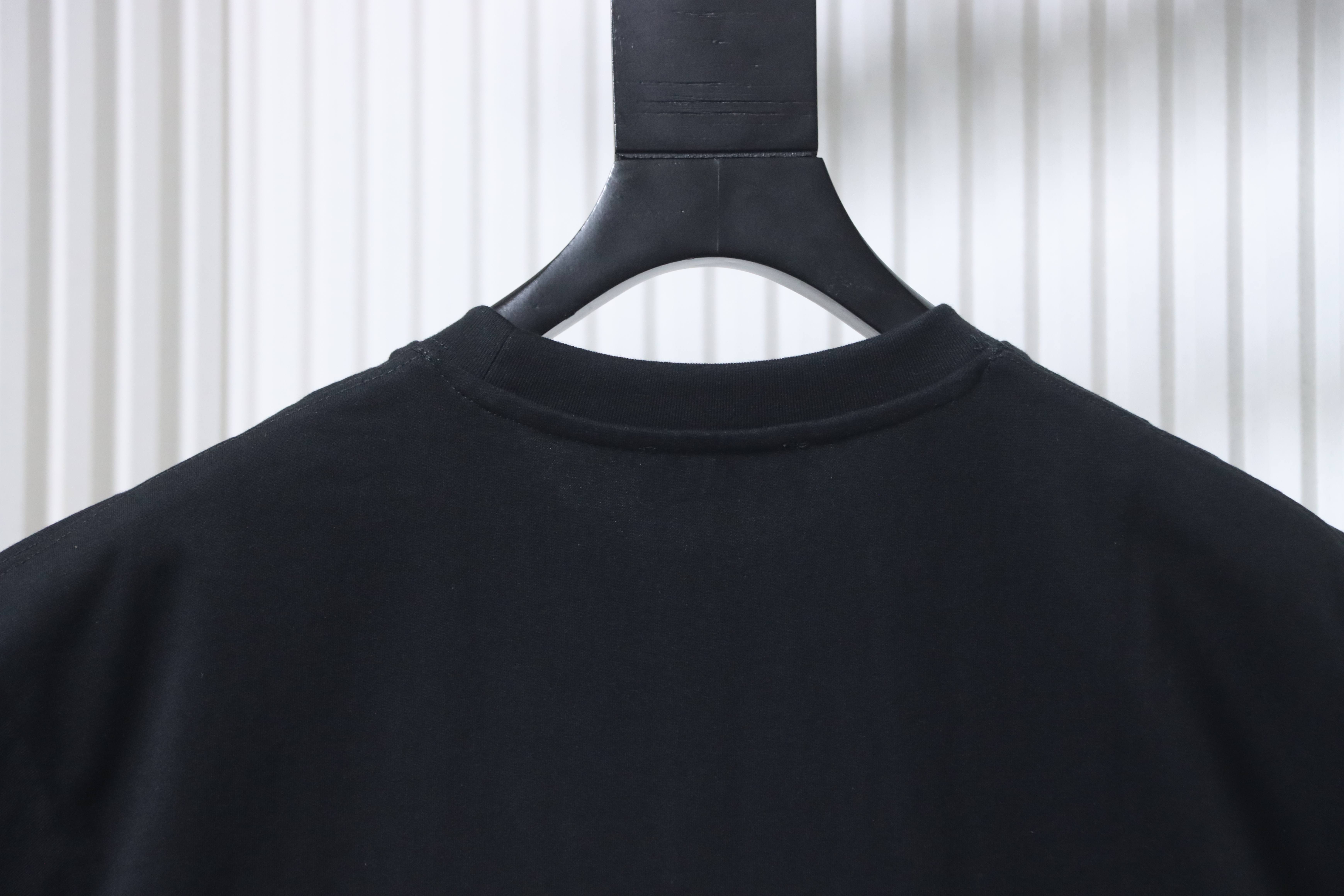 Fendi 25ss Fendilicious Pizza Pattern Embroidered T-Shirt YL Black