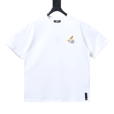 Fendi 25ss Fendilicious Pizza Pattern Embroidered T-Shirt YL White 01
