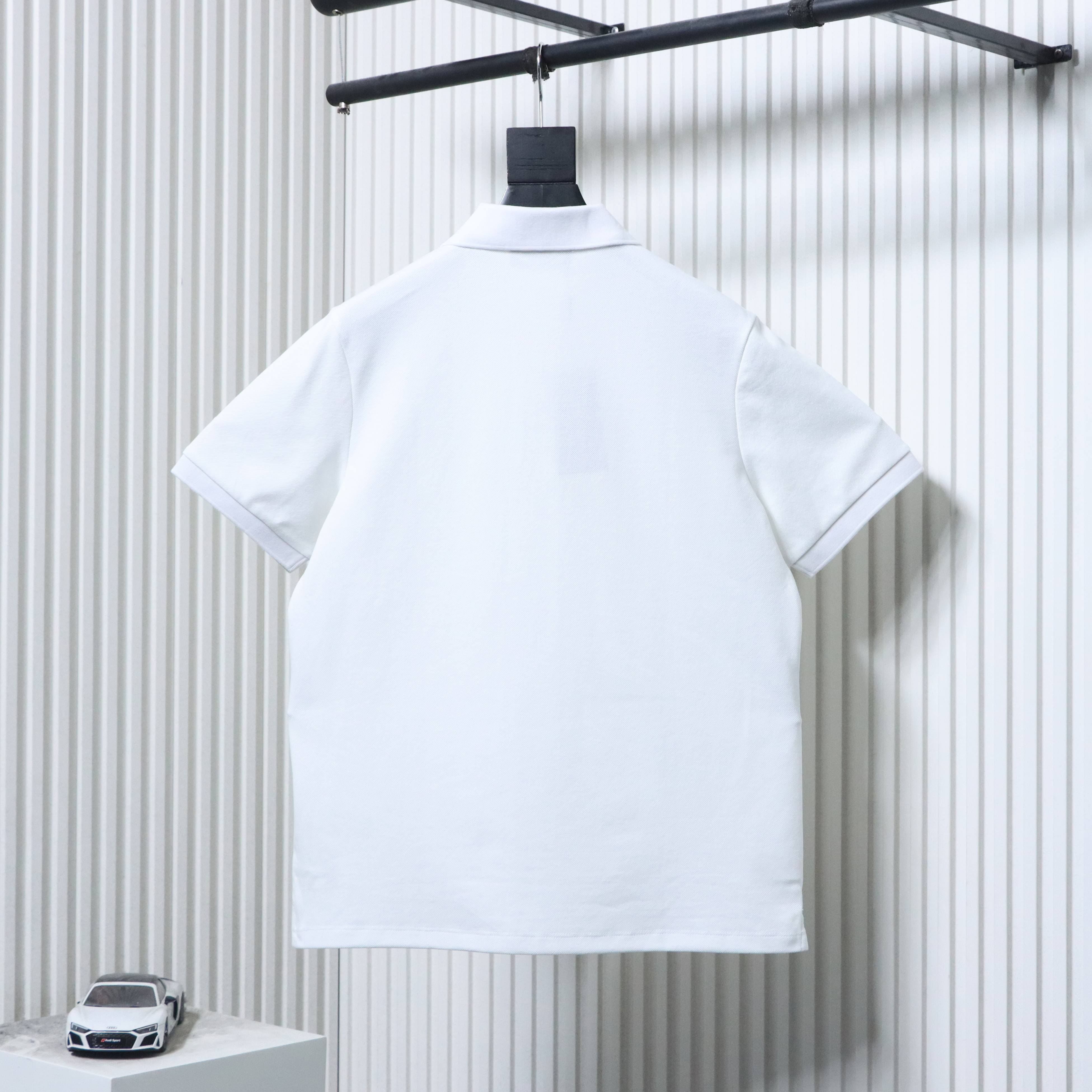 Fendi 26SS Double F Metal Logo Polo Shirt YL White