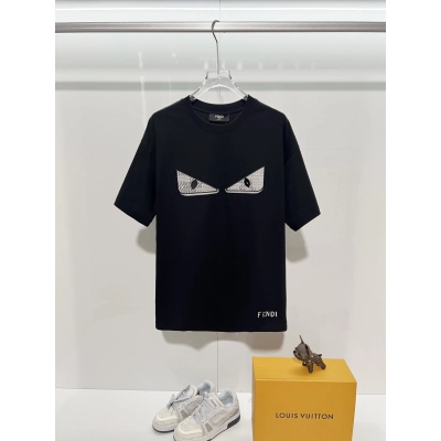 Fendi Big Eyes T-shirt YL Black/White 01