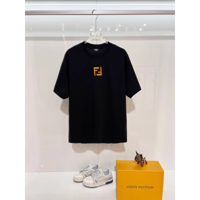 Fendi Chest Pair of Letters T-Shirt YL Black/White 01