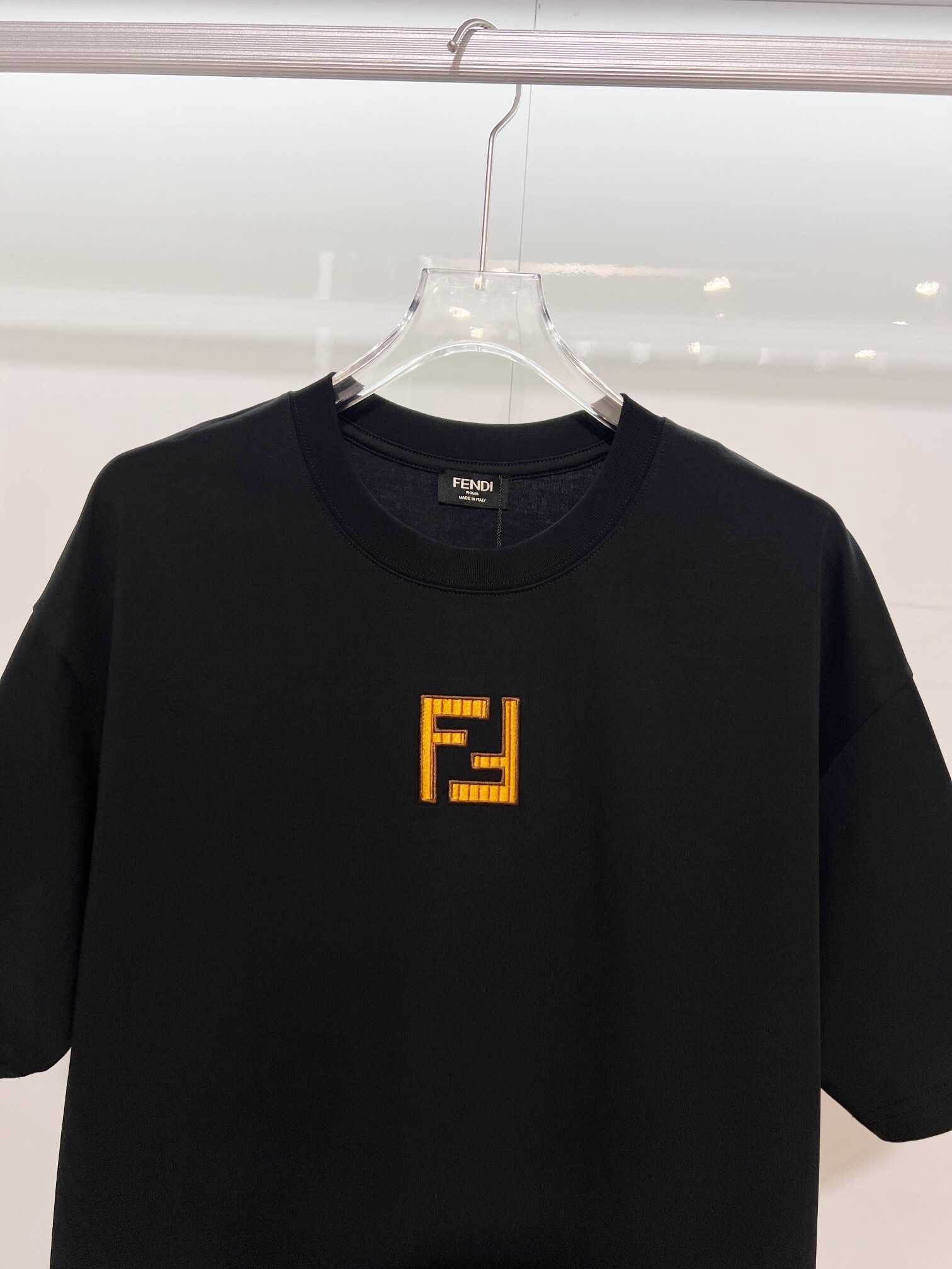 Fendi Chest Pair of Letters T-Shirt YL Black/White